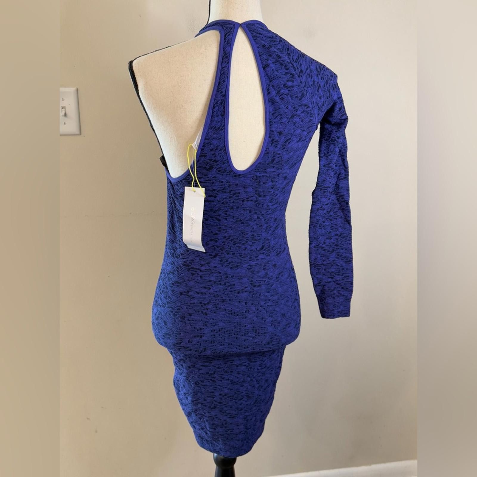 BCBGeneration BCBGeneration Blue body con cold shoulder mini Dress SZ XS Size XS / US 0-2 / IT 36-38 - 3 Thumbnail