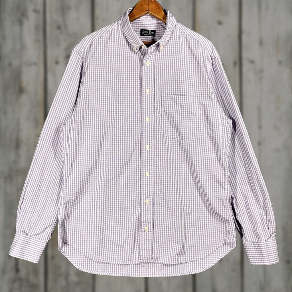Vintage Vintage Gitman Bros. Shirt Mens Size Large Purple Plaid Check USA Button Down Size US L / EU 52-54 / 3 - 1 Thumbnail
