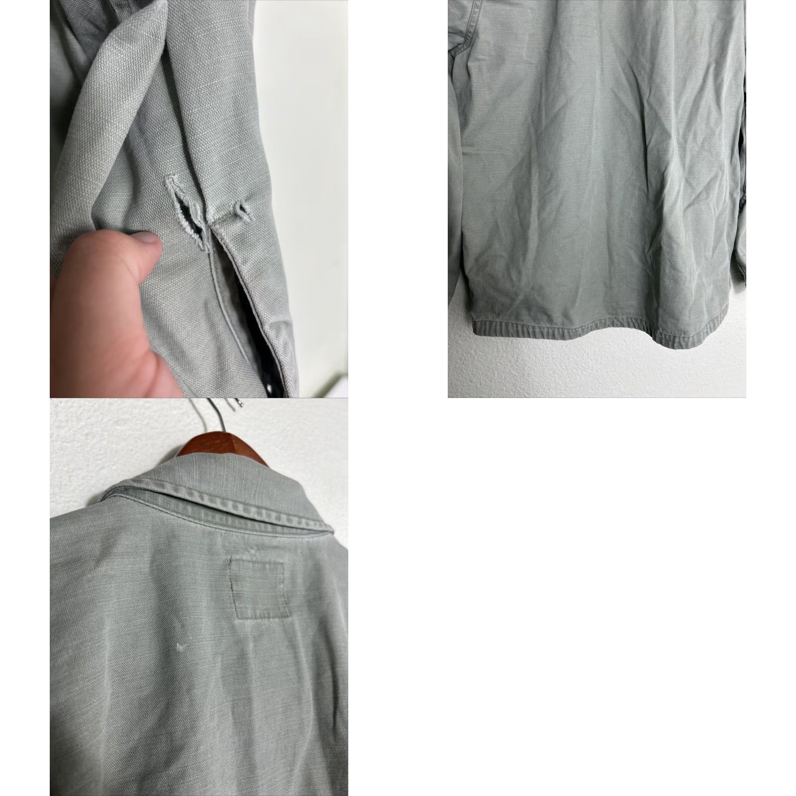 Abercrombie & Fitch Abercrombie & Fitch Mens Large Green Button-Up Cotton Field Jacket Long Sleeve Size US L / EU 52-54 / 3 - 10 Thumbnail