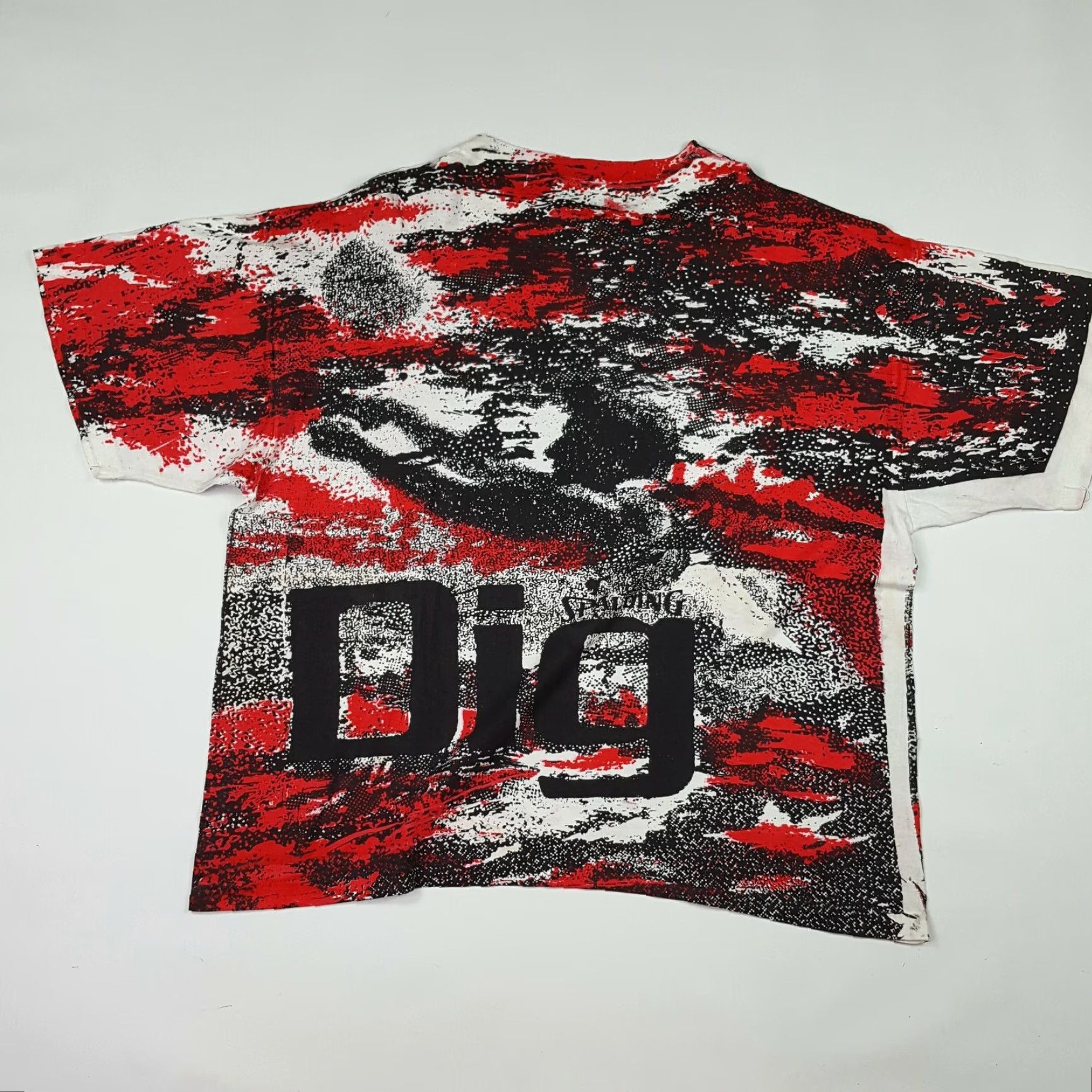 Spalding VINTAGE Spalding Volleyball T-Shirt XL Red Mens 90s All Over Print AOP Graphic Print Short Sleeve Crew Neck Size US XL / EU 56 / 4 - 6 Thumbnail