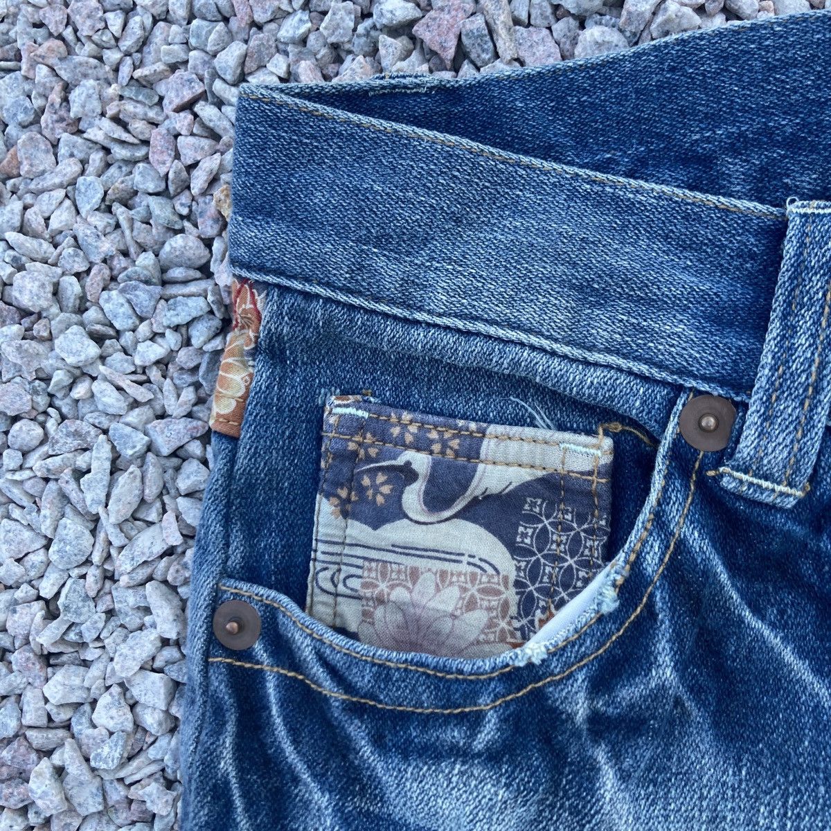 If Six Was Nine JAPANESE BRAND KARAKURI TAMASHI JEANS Size US 35 - 9 Thumbnail