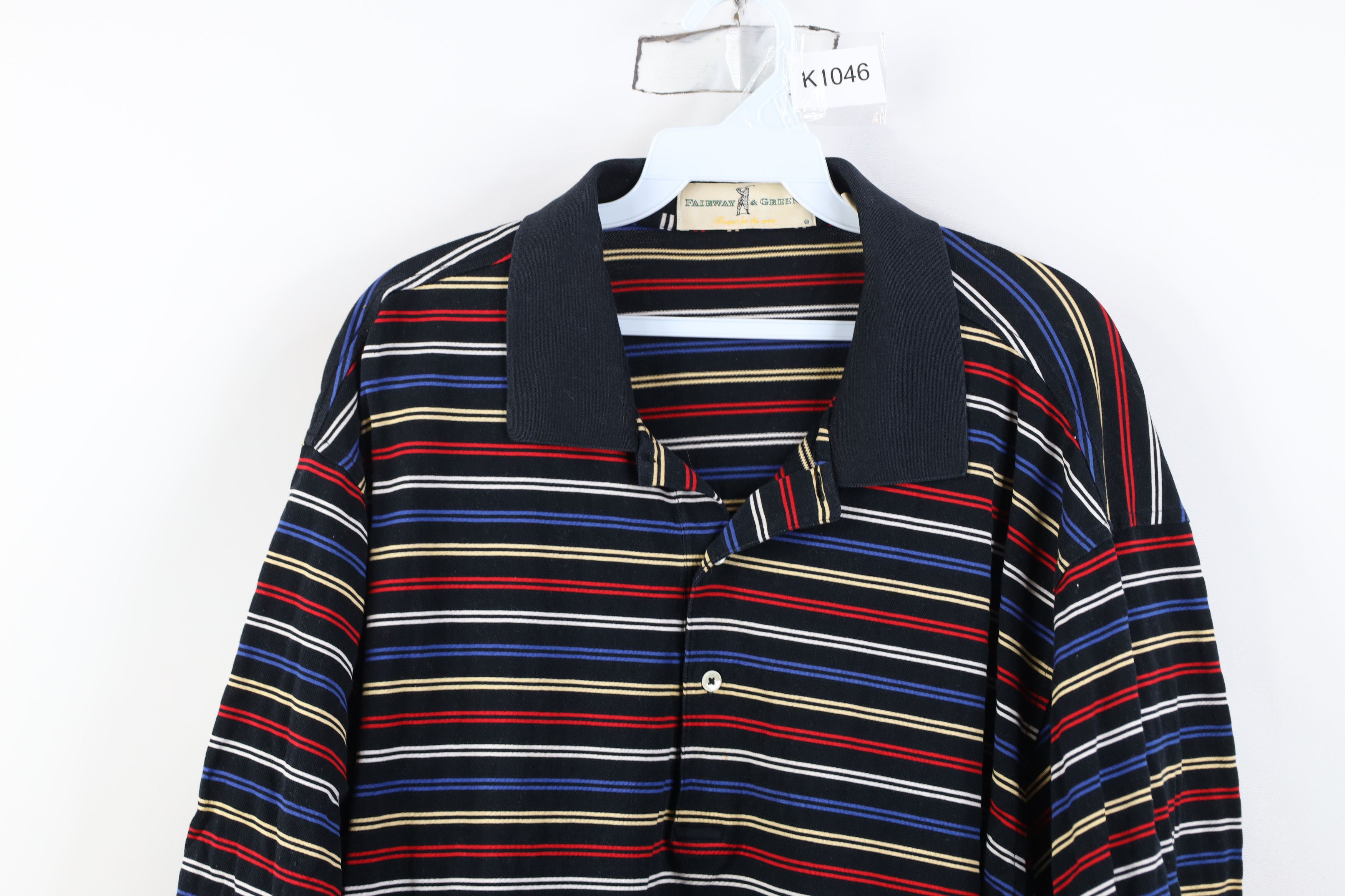 Vintage Vintage 90s Streetwear Striped Knit Collared Golf Polo Shirt Size US XL / EU 56 / 4 - 2 Thumbnail