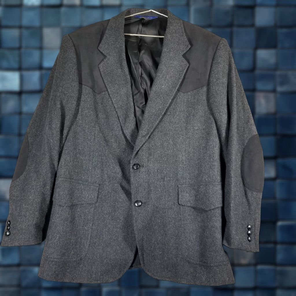 Pendleton Pendleton Blazer Jacket Men's 46L Long Double Button Coat Wool Gray Sports Coat Blazer Long 46 Gray Wool Pendleton Size 46R - 1 Thumbnail