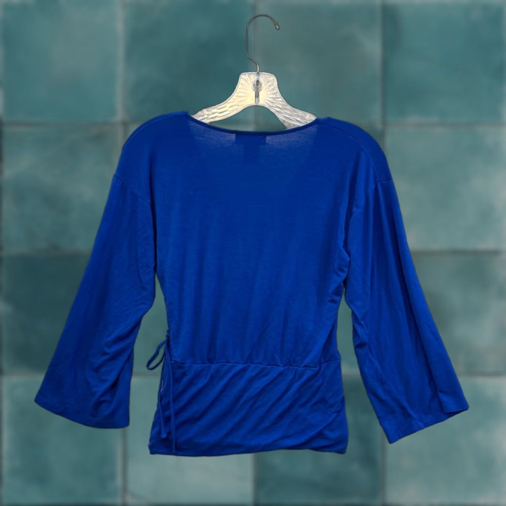Vintage VINTAGE Steps Y2K Boho Bohemian Wrap Top Blouse Royal Blue Flare Sleeve Shirt M Adults Womens Blue Modern Boho 2000s Size M / US 6-8 / IT 42-44 - 1 Thumbnail