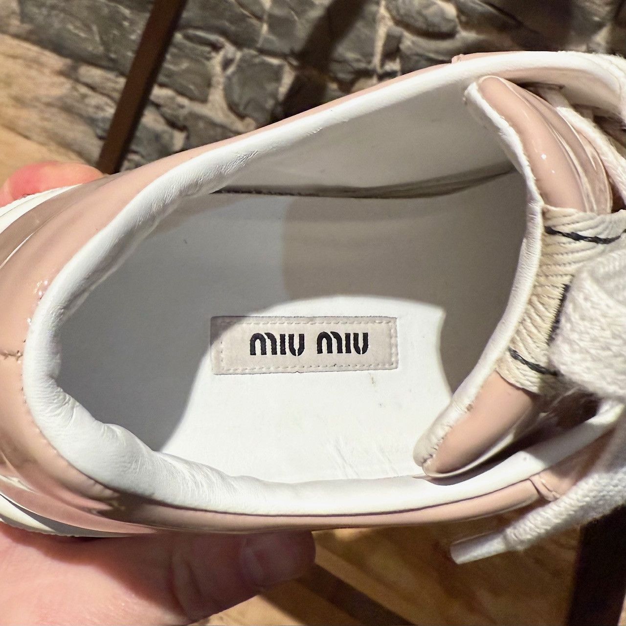 Miu Miu Miu Miu Pink Patent Crystal Heel Platform Sneakers Size US 6 / IT 36 - 10 Thumbnail