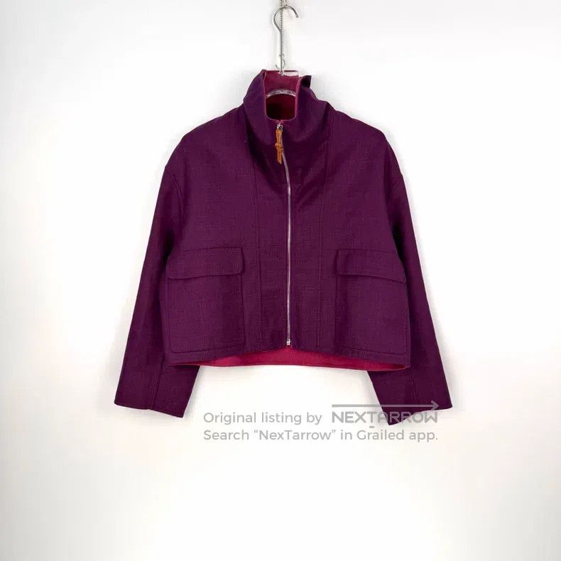 Hermes Hermes Purple Cashmere Tweed Jacket Size XS / US 0-2 / IT 36-38 - 3 Thumbnail