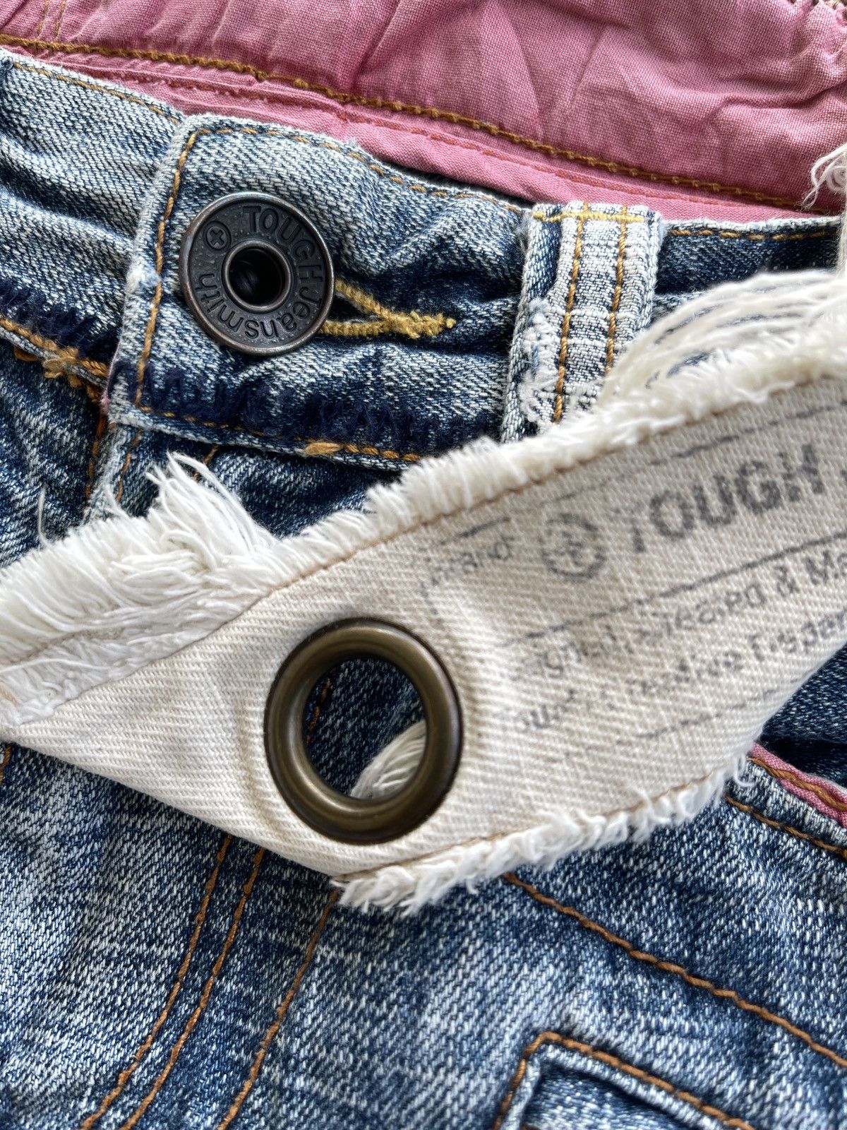 Japanese Brand Tough Jeansmith Curve Crazy Distressed Denim Size US 30 / EU 46 - 13 Thumbnail