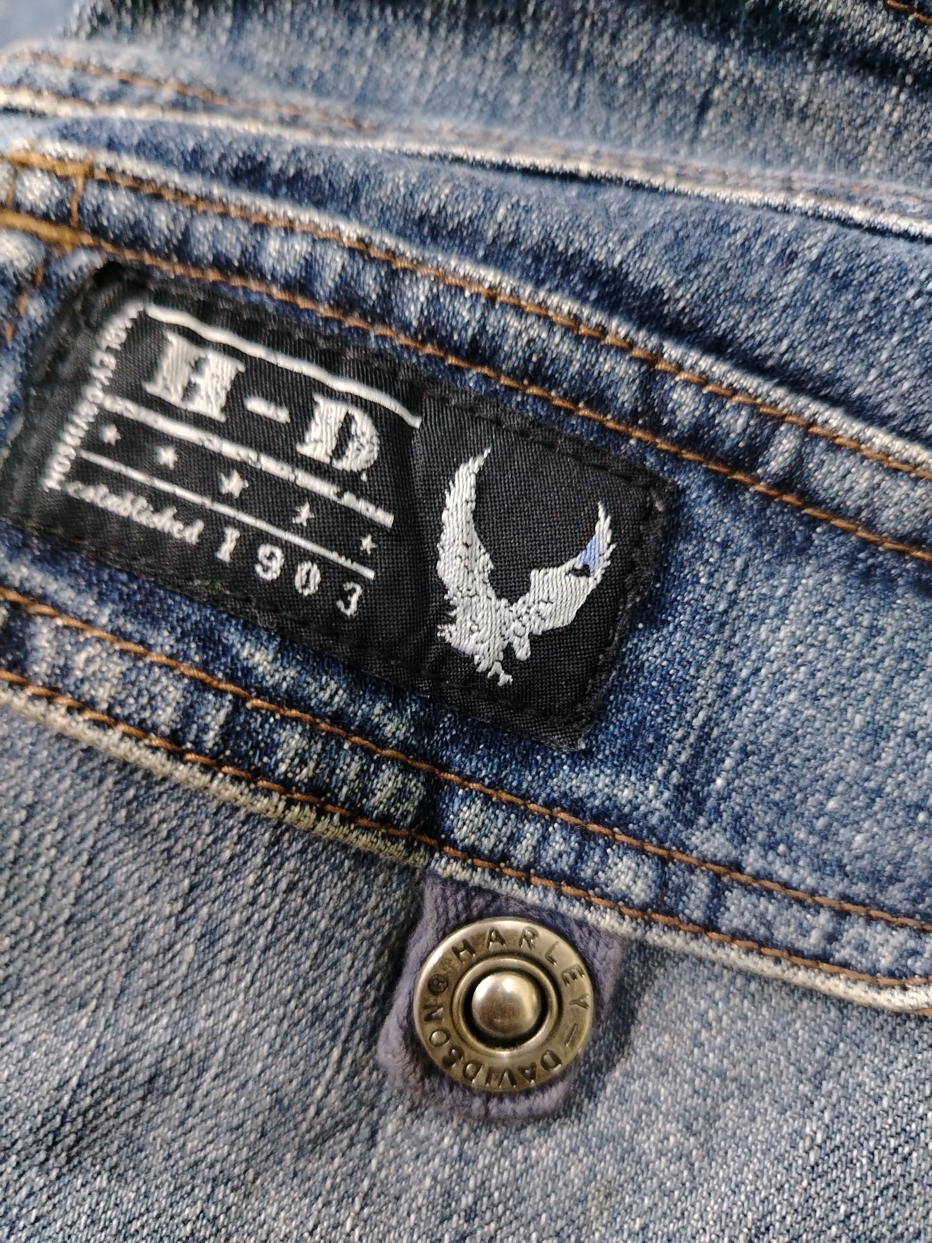 Harley Davidson × Hypebeast Vintage Harley Davidson Style Panelled Denim Size 32" / US 10 / IT 46 - 6 Thumbnail