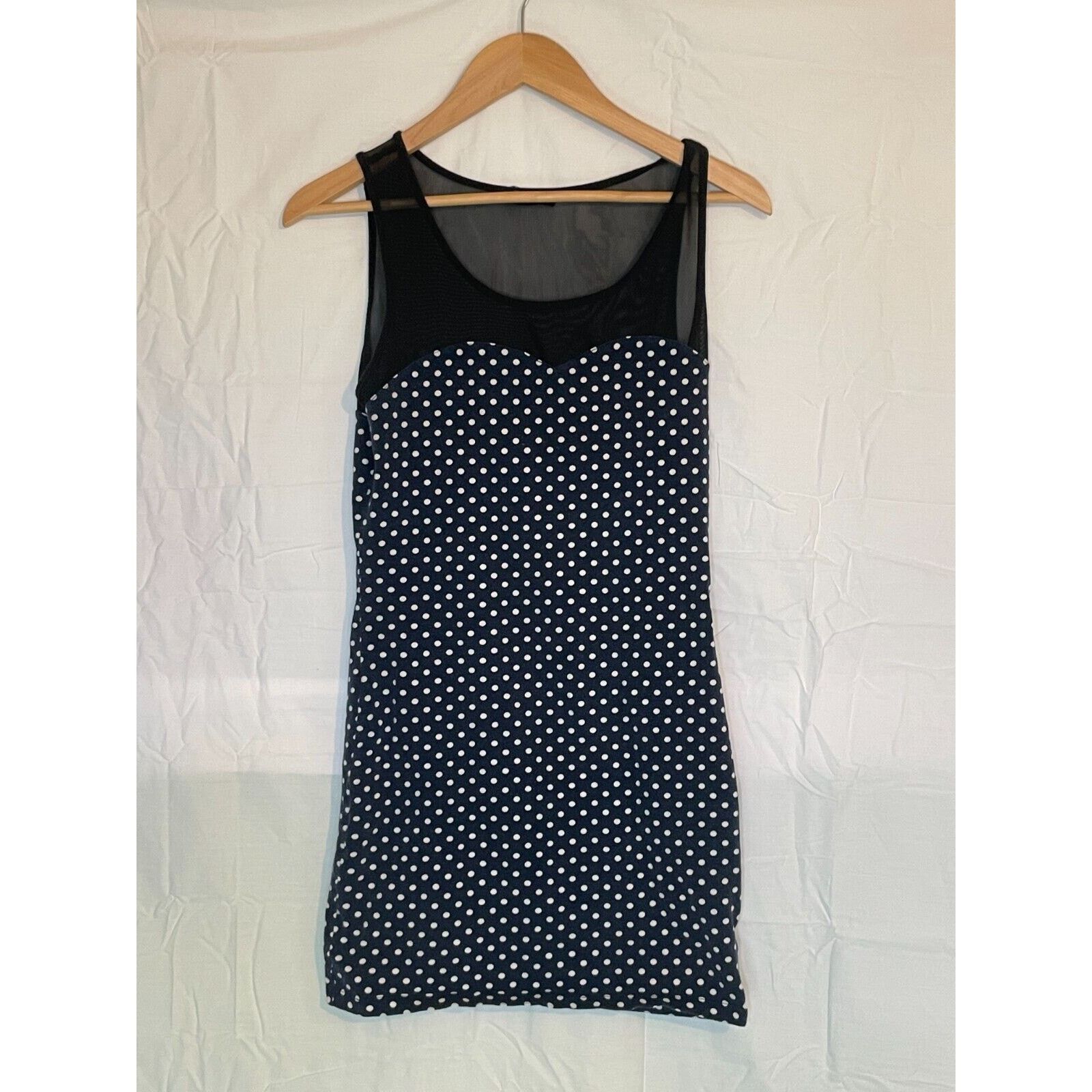 Forever 21 Black and White Polka Dots Sleeveless Mini Dress Size Large Size L / US 10 / IT 46 - 2 Thumbnail
