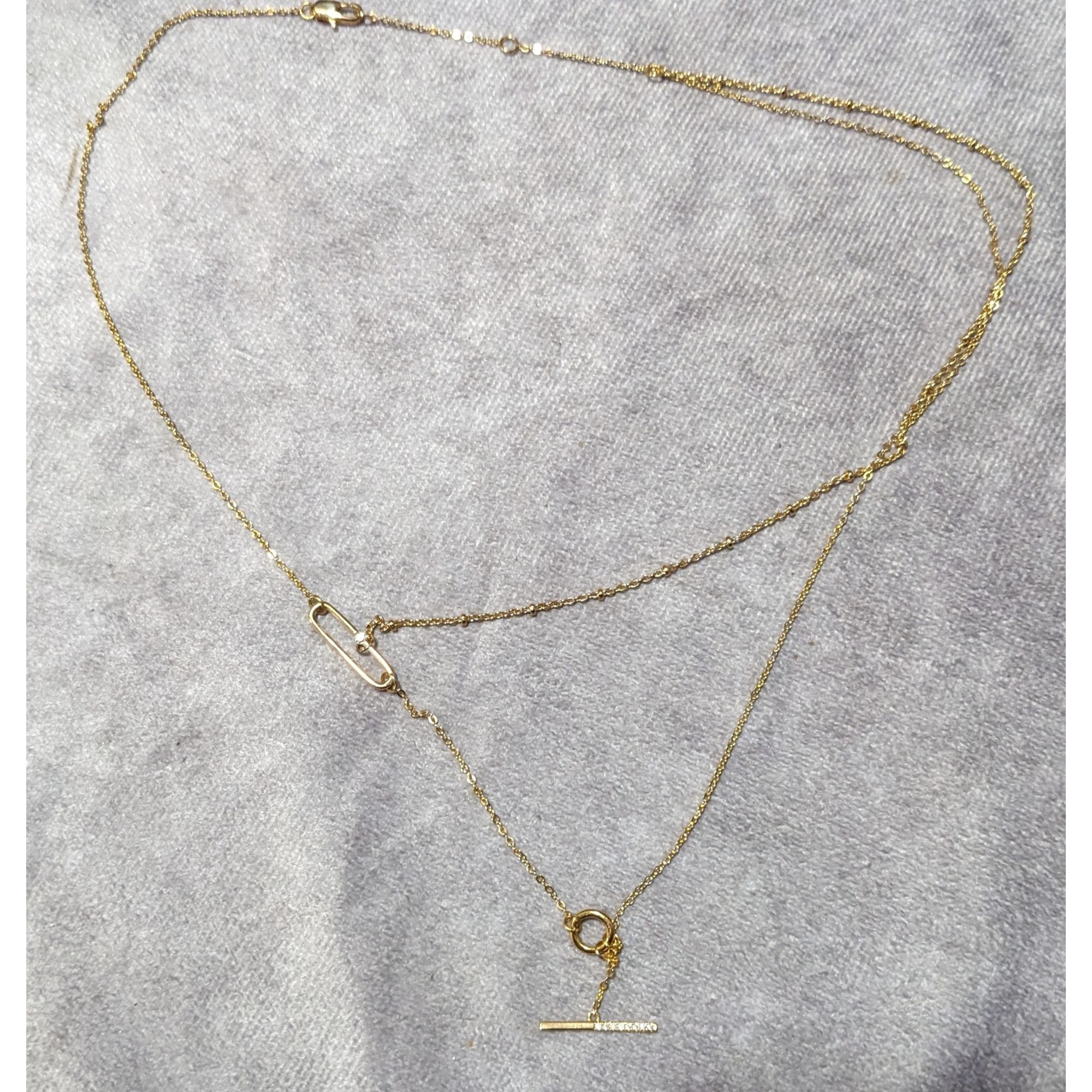 Other Minimalist Crystal Gold Tone Abstract Dainty Multilayer Neck Size ONE SIZE - 9 Thumbnail