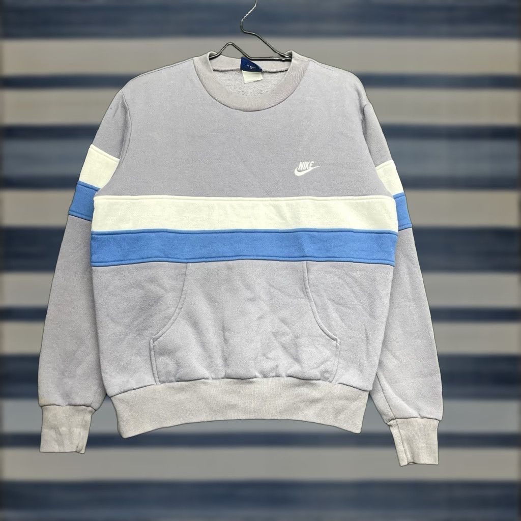 Nike VINTAGE Nike Sweatshirt Mens M Crewneck 80s 90s Pullover Gray Cotton Fleece Logo Weather All Seasons Mens Size US M / EU 48-50 / 2 - 1 Thumbnail