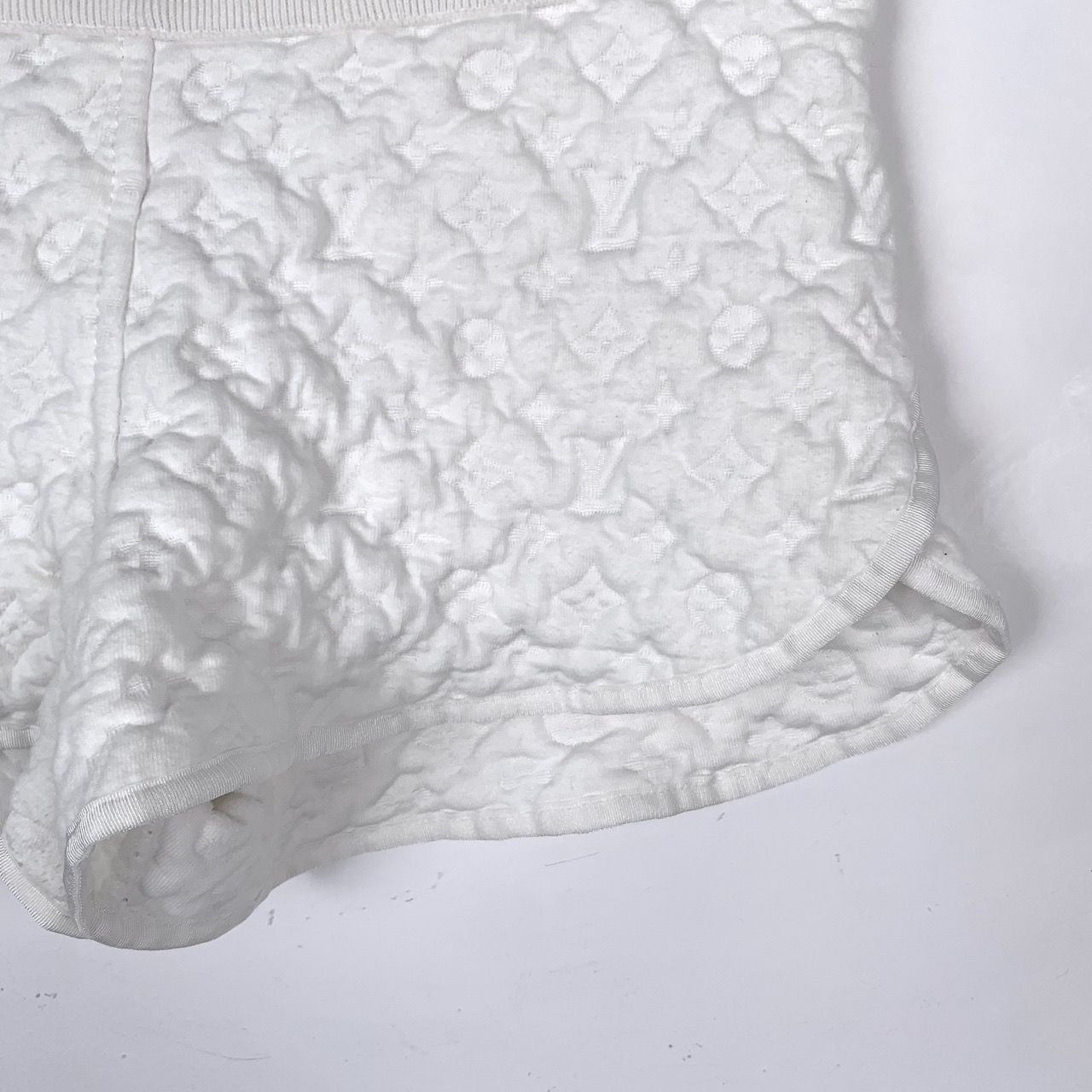 Louis Vuitton [Louis Vuitton] Monogram Jacquard White Cotton Sport Shorts Size 26" / US 2 / IT 38 - 5 Thumbnail