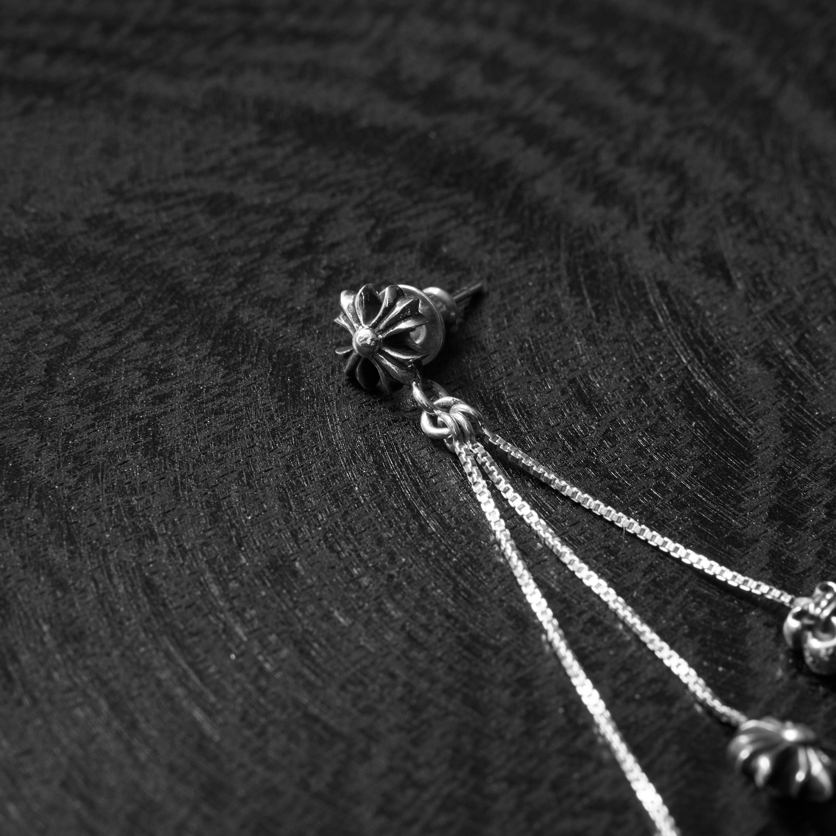 CHROME HEARTS JOJO PST PLS BS STAR L CROSS FUSTER EARRINGS