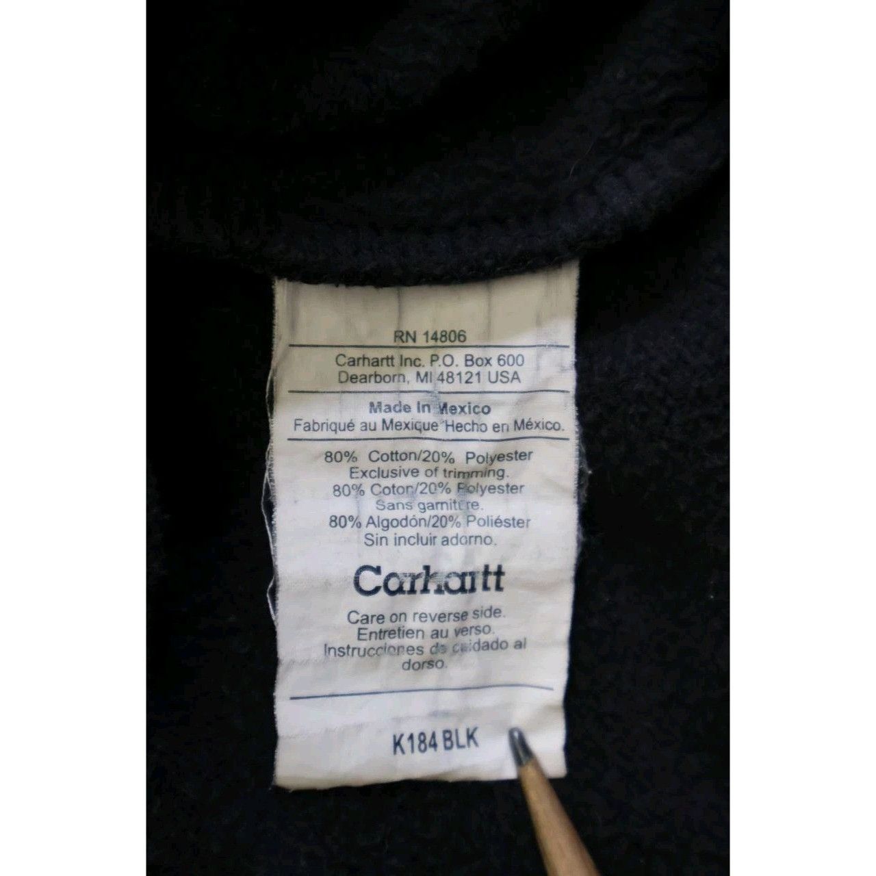 Carhartt Vintage Carhartt Men's Midweight Hoodie Black Spell Out Size US XL / EU 56 / 4 - 4 Thumbnail