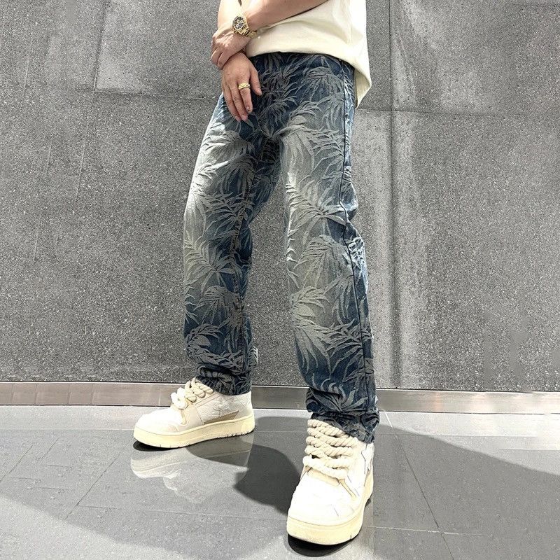 Denime × Vintage Graphic Jeans Straight Leg Baggy Denim Outwear Loosen Fit Size US 36 / EU 52 - 2 Thumbnail