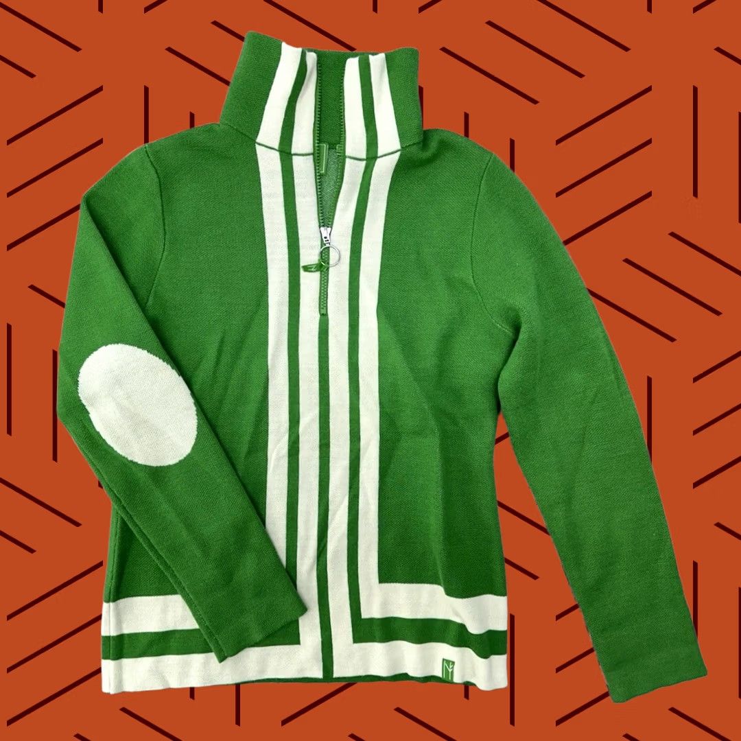 Calvin Klein VINTAGE CK Bradley St. Moritz 1/2 Zip Merino Blend Kelly Green Half Zip Sweater Medium Women Size M / US 6-8 / IT 42-44 - 1 Thumbnail