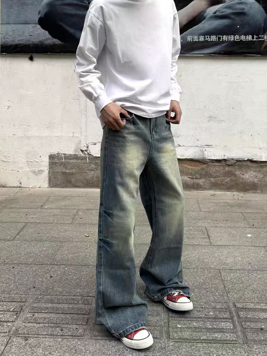 Vintage High street washed and distressed micro flared jeans Size US 32 / EU 48 - 5 Thumbnail