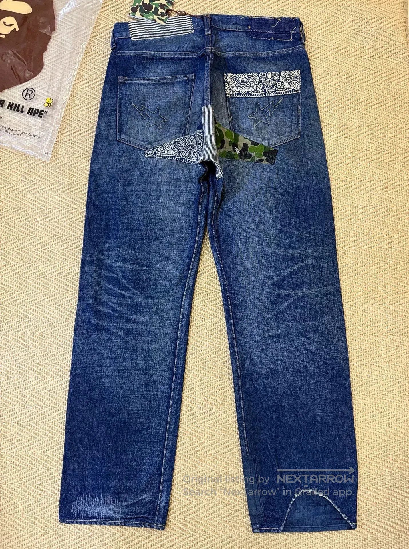 Bape bape type2 damage denim pants limited edition. Size US 42 / EU 58 - 2 Thumbnail