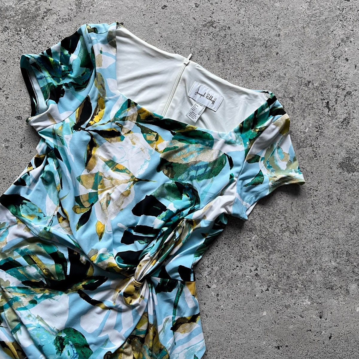 Designer × Joseph Ribkoff Joseph Ribkoff Womens Blue-Multi Tropical Print Dress Size M / US 6-8 / IT 42-44 - 11 Thumbnail