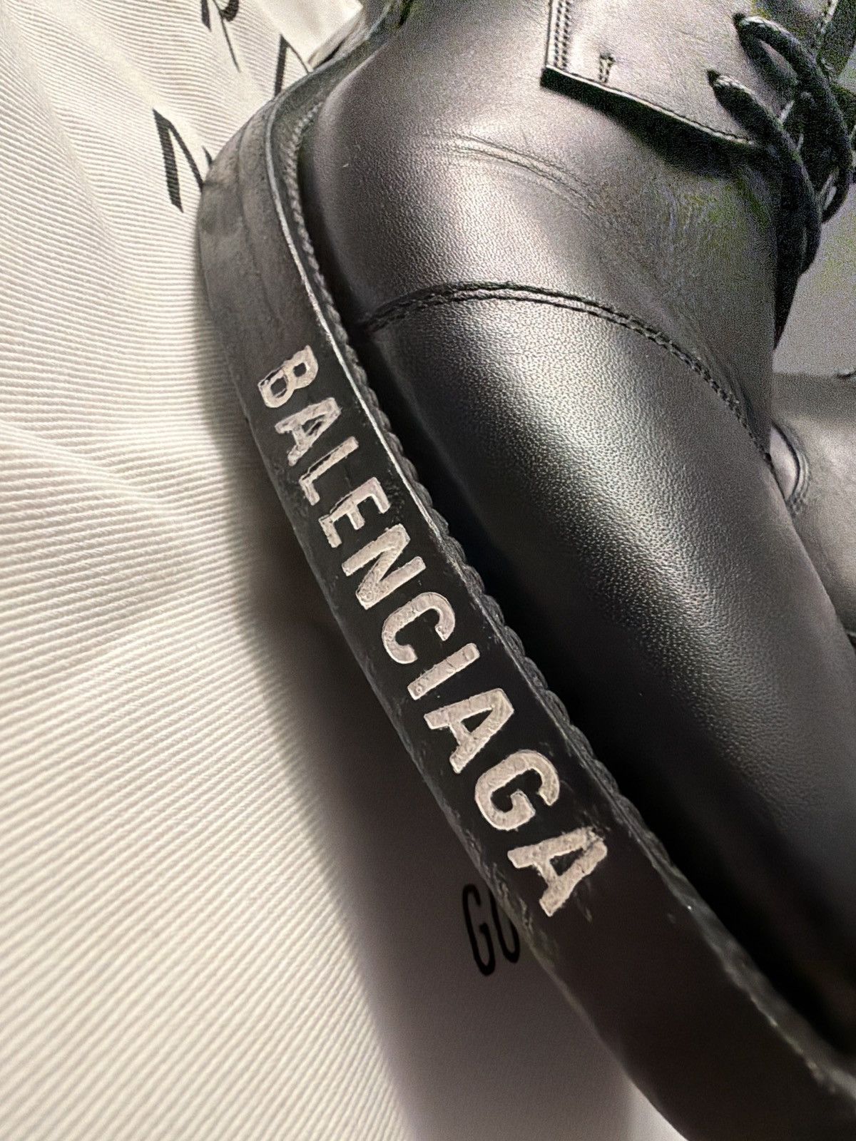 Balenciaga Balenciaga Logo Derby Dress Shoes Black Leather Size 10 Size US 9 / EU 42 - 3 Thumbnail