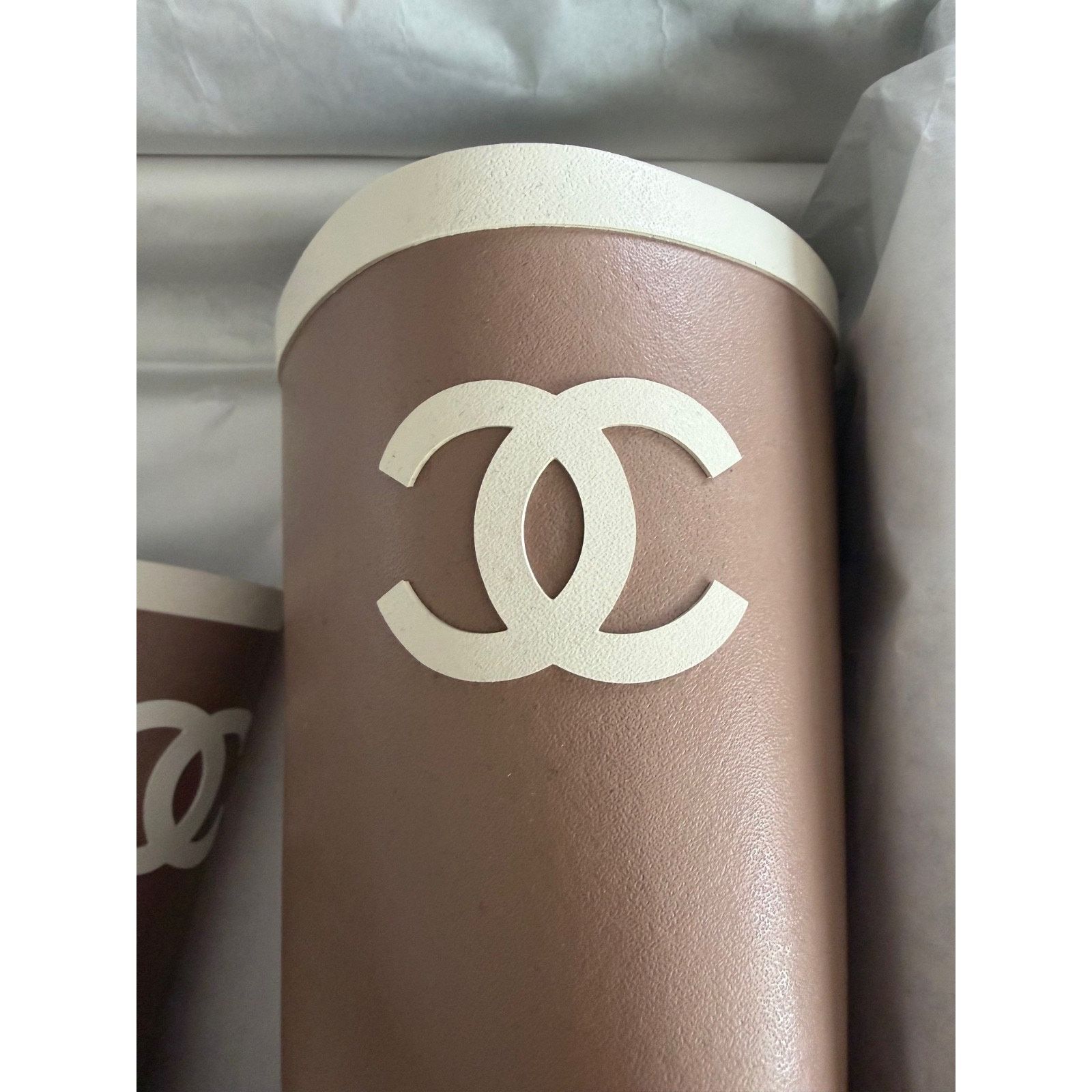 Chanel Chanel Beige White CC Logo High Pull On Rubber Rain Boots 42 Size US 12 / IT 42 - 16 Thumbnail