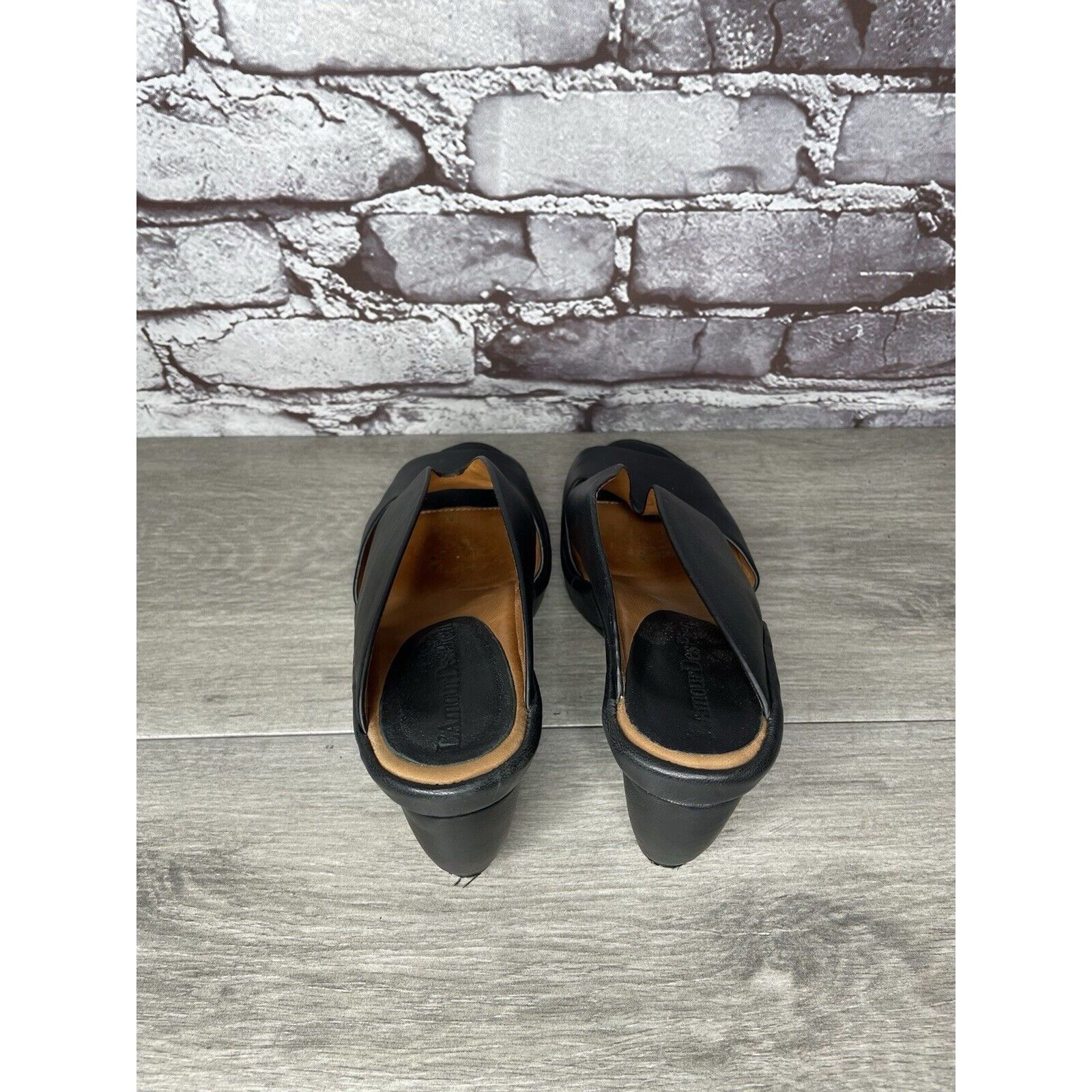 Other L'Amour Des Pieds Black Leather Strappy Wedge Open Toe Sanda Size US 7 / IT 37 - 5 Thumbnail