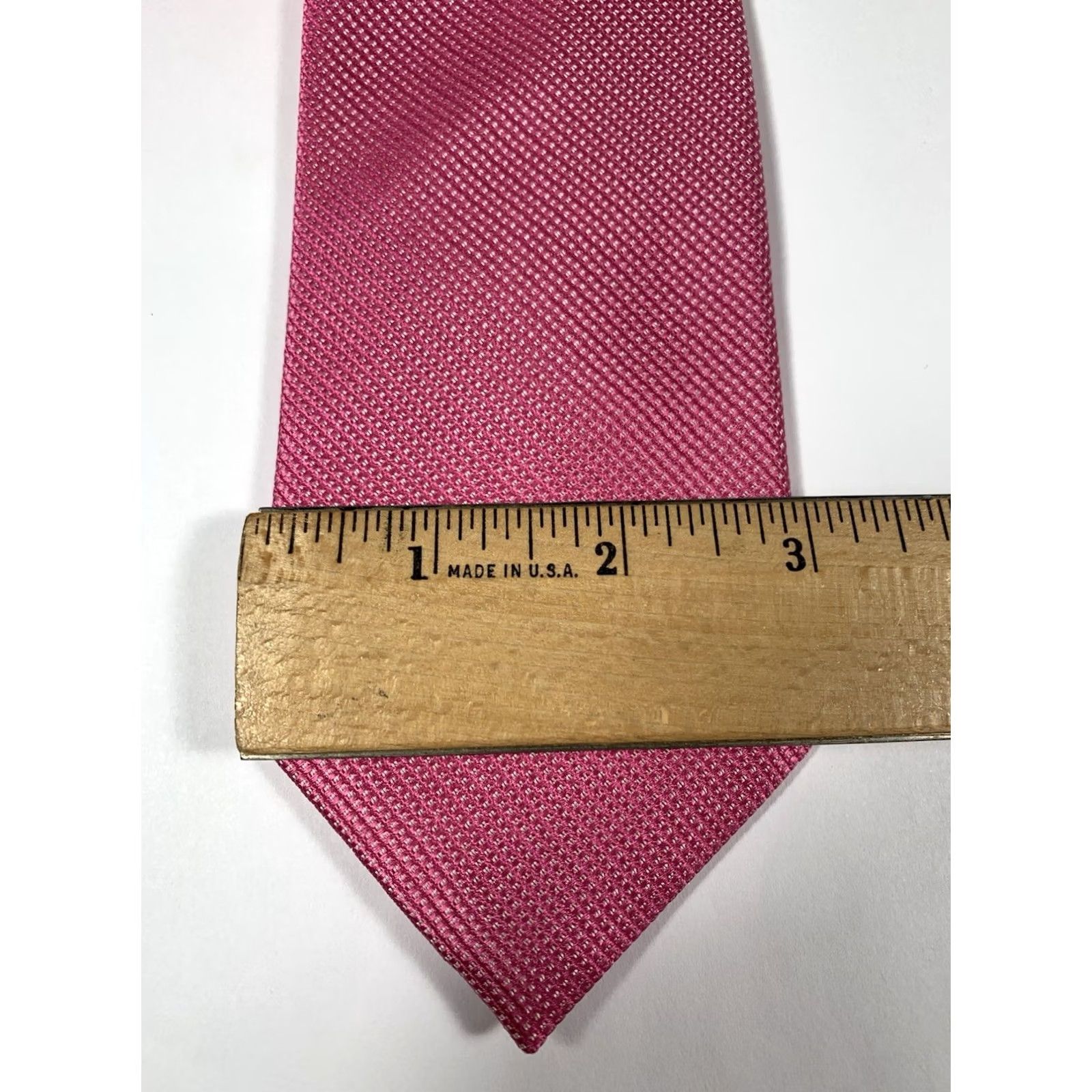 Vintage John Langford London Neck Tie Pink 100% Silk Modern Slim 3" Geometric Mens Tie Size ONE SIZE - 2 Thumbnail