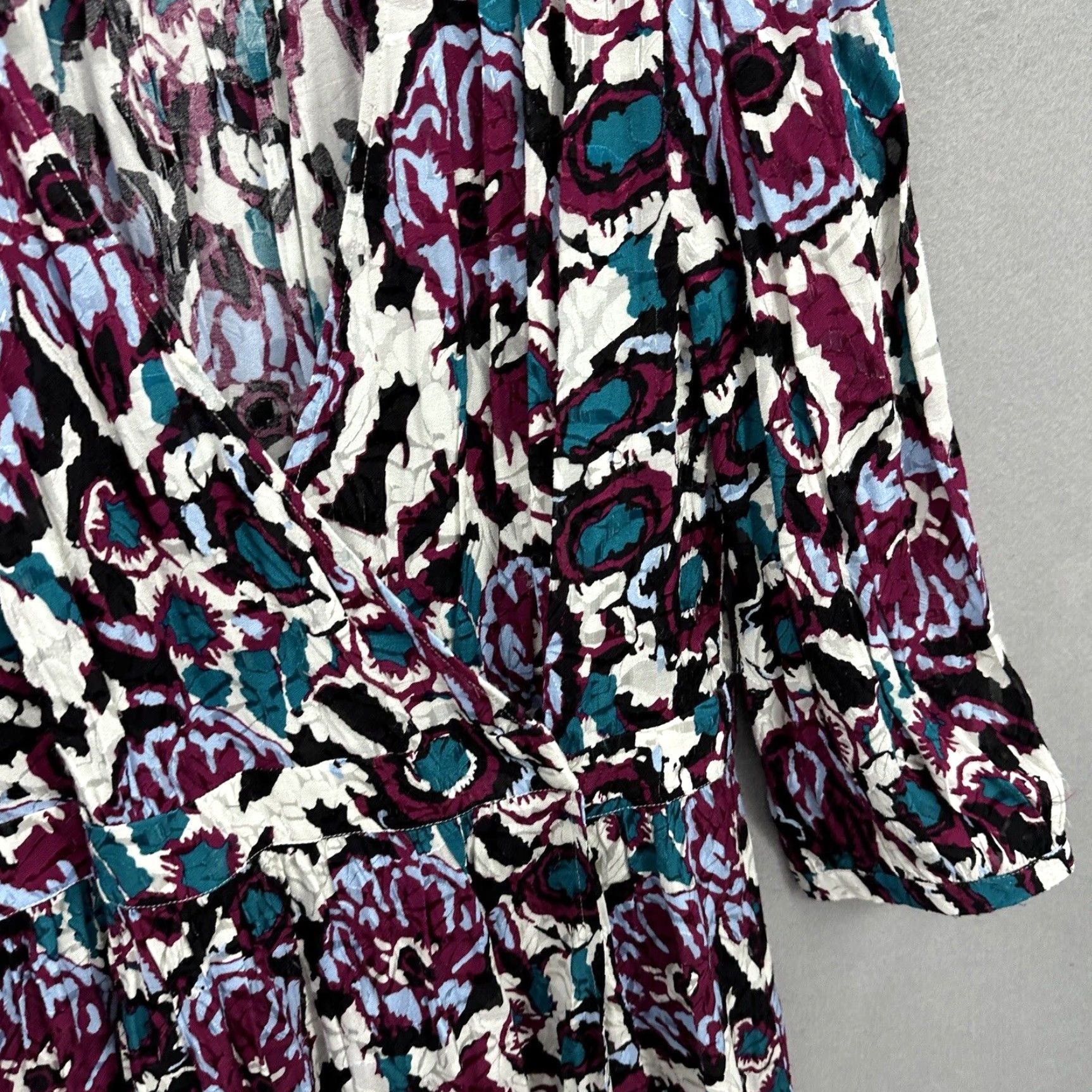 ba&sh ba&sh Bash Dress Womens M Floral Ivory V-Neck 3/4 Sleeve Wrap Mini Bohemian Designer Party Casual Womens Size M / US 6-8 / IT 42-44 - 4 Thumbnail