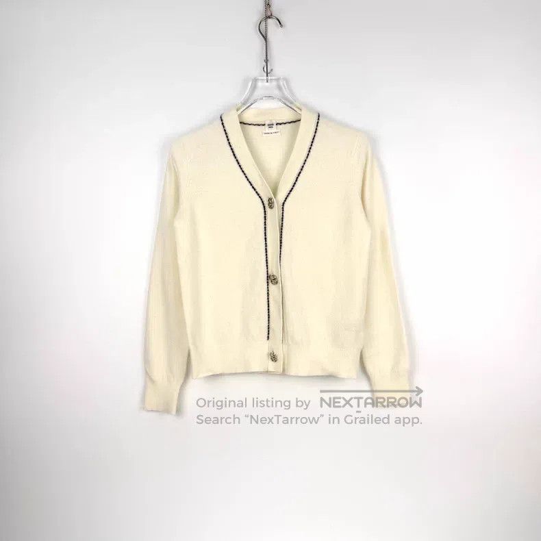 Hermes Hermes White Silver Buckle Cashmere Cardigan Size XS / US 0-2 / IT 36-38 - 3 Thumbnail