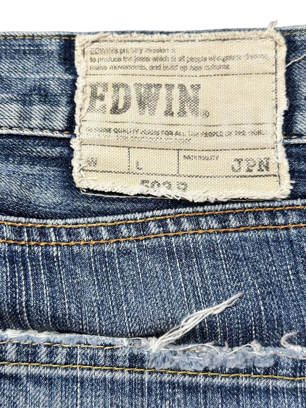 Edwin Vintage Edwin 503 R Faded Grunge Distressed Denim Size US 31 - 6 Thumbnail