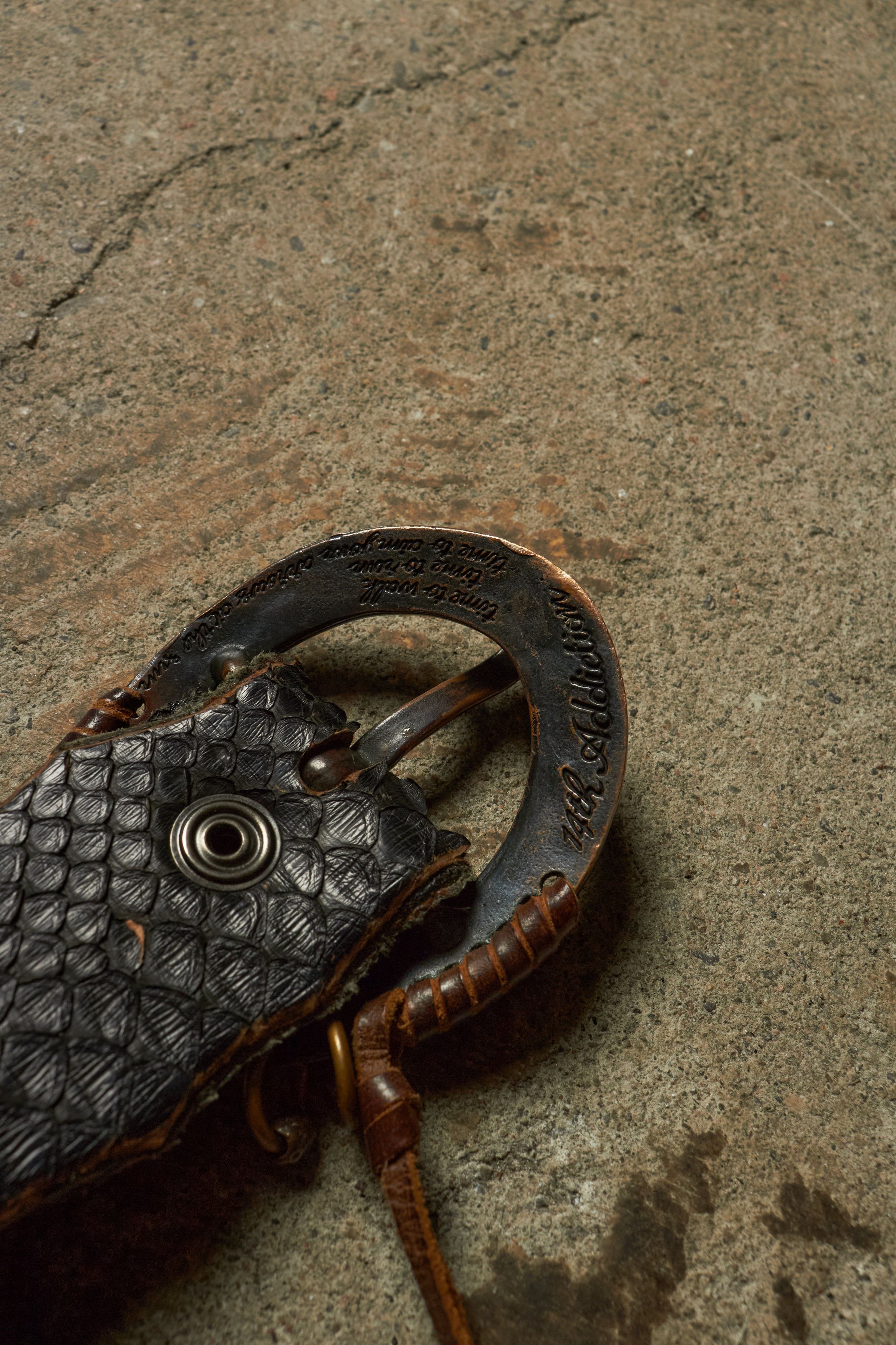 14th Addiction PYTHON LEATHER HORSESHOE BULLET HOLE BELT Size ONE SIZE - 5 Thumbnail