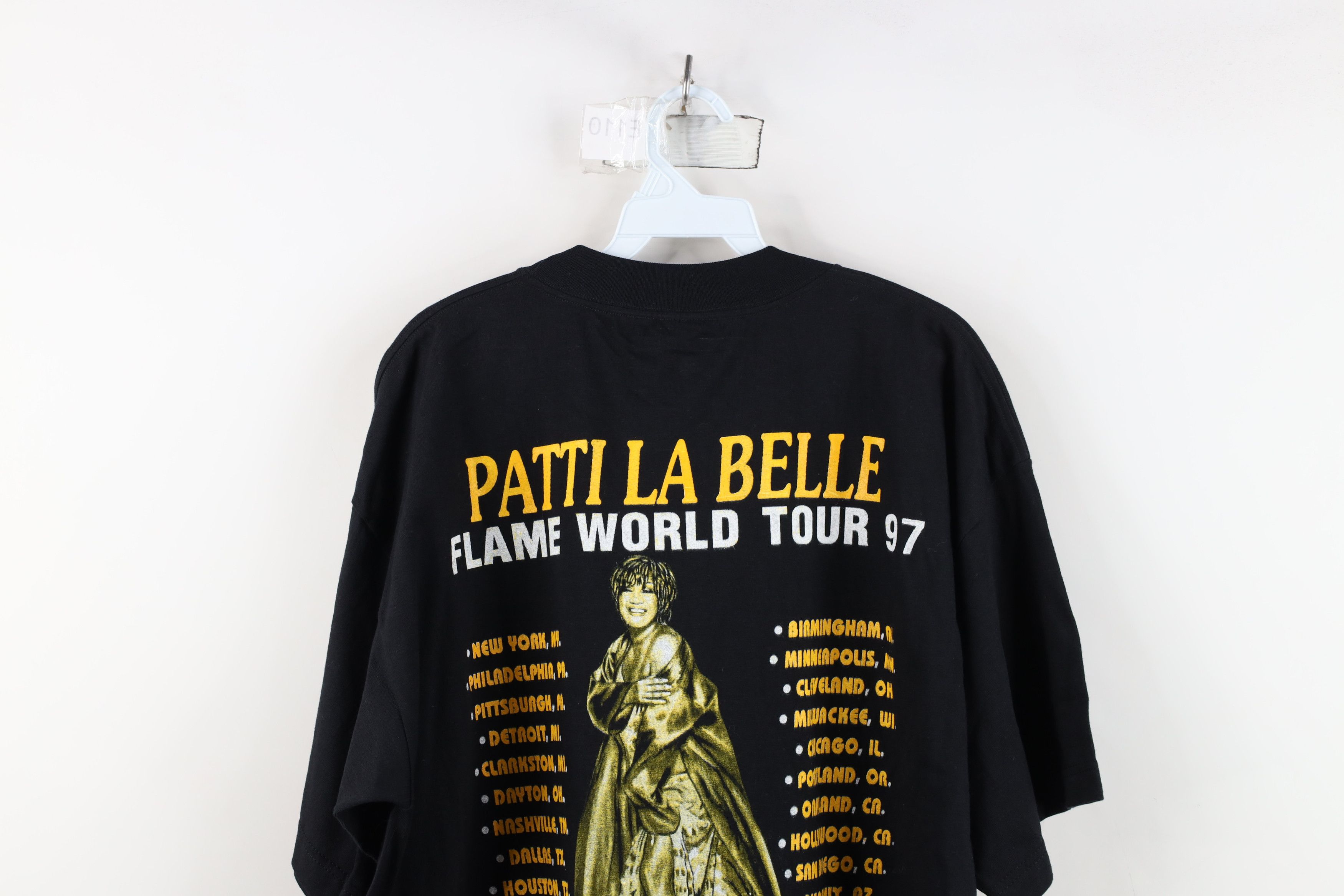 Vintage Vintage 90s Tour Patti La Belle Band T-Shirt Black Cotton Size US XL / EU 56 / 4 - 11 Thumbnail
