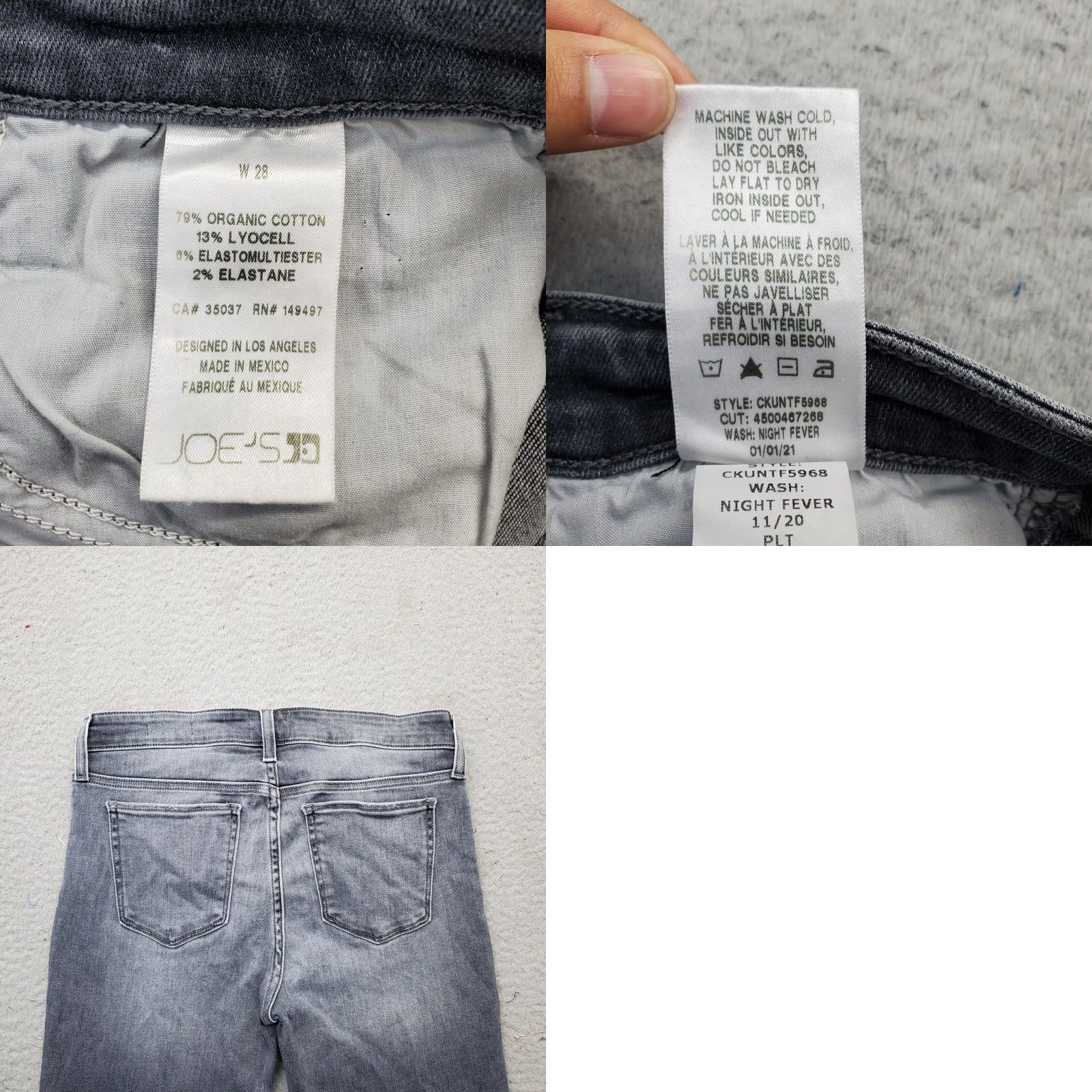 Denime Joe's Skinny Jeans Womens Size 28 Gray Denim Distressed Mid Rise Size 28" / US 6 / IT 42 - 8 Thumbnail