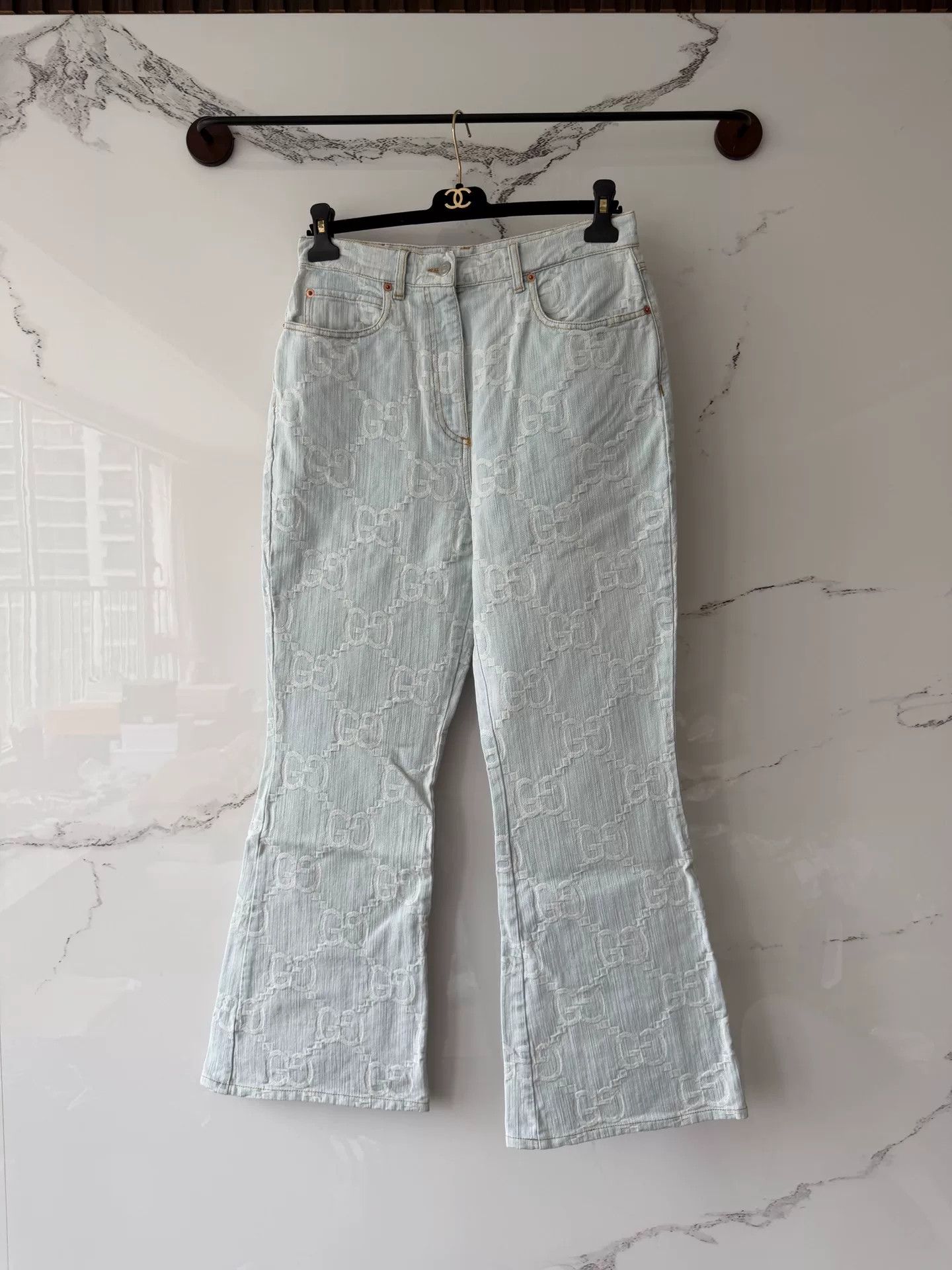 Gucci Gucci Blue Printed Denim Jeans Size US 29 - 1 Thumbnail