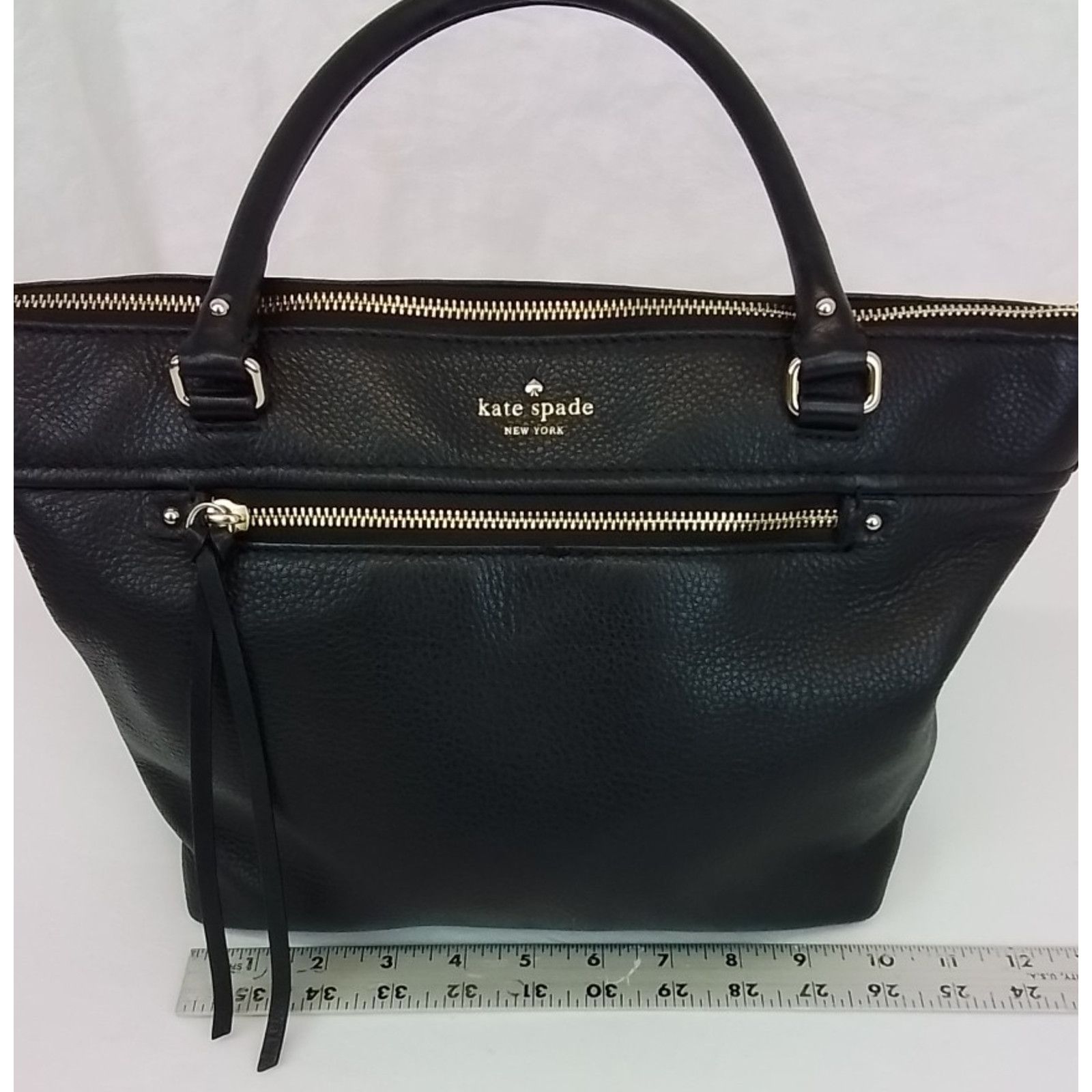 Kate Spade Kate Spade Leather Handbag Purse Black Gold Top Handle Size ONE SIZE - 16 Thumbnail