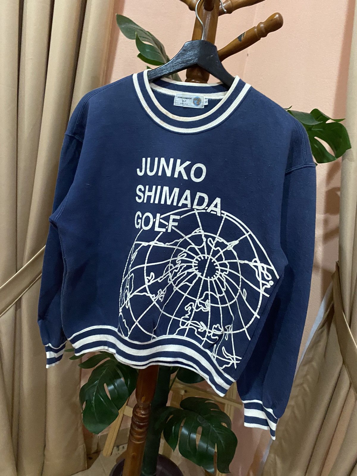 Junko Shimada Junko Shimada Golf Sweatshirt - Navy Blue with Globe Design Size US M / EU 48-50 / 2 - 2 Thumbnail