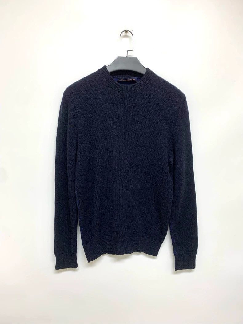 Louis Vuitton Louis Vuitton Dark Blue Full Print Sweater Size US M / EU 48-50 / 2 - 1 Thumbnail