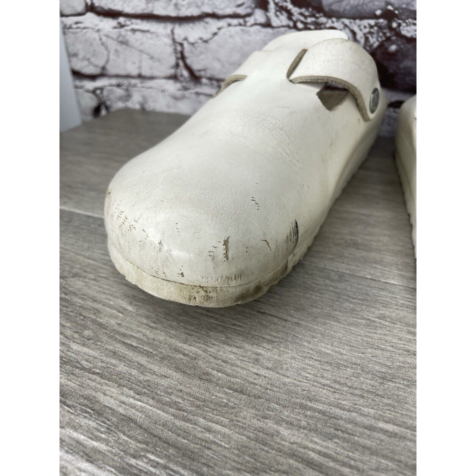 Birkenstock Birkenstock Boston White Leather Strap Slides Clogs Shoes Wo Size US 6.5 / IT 36.5 - 3 Thumbnail