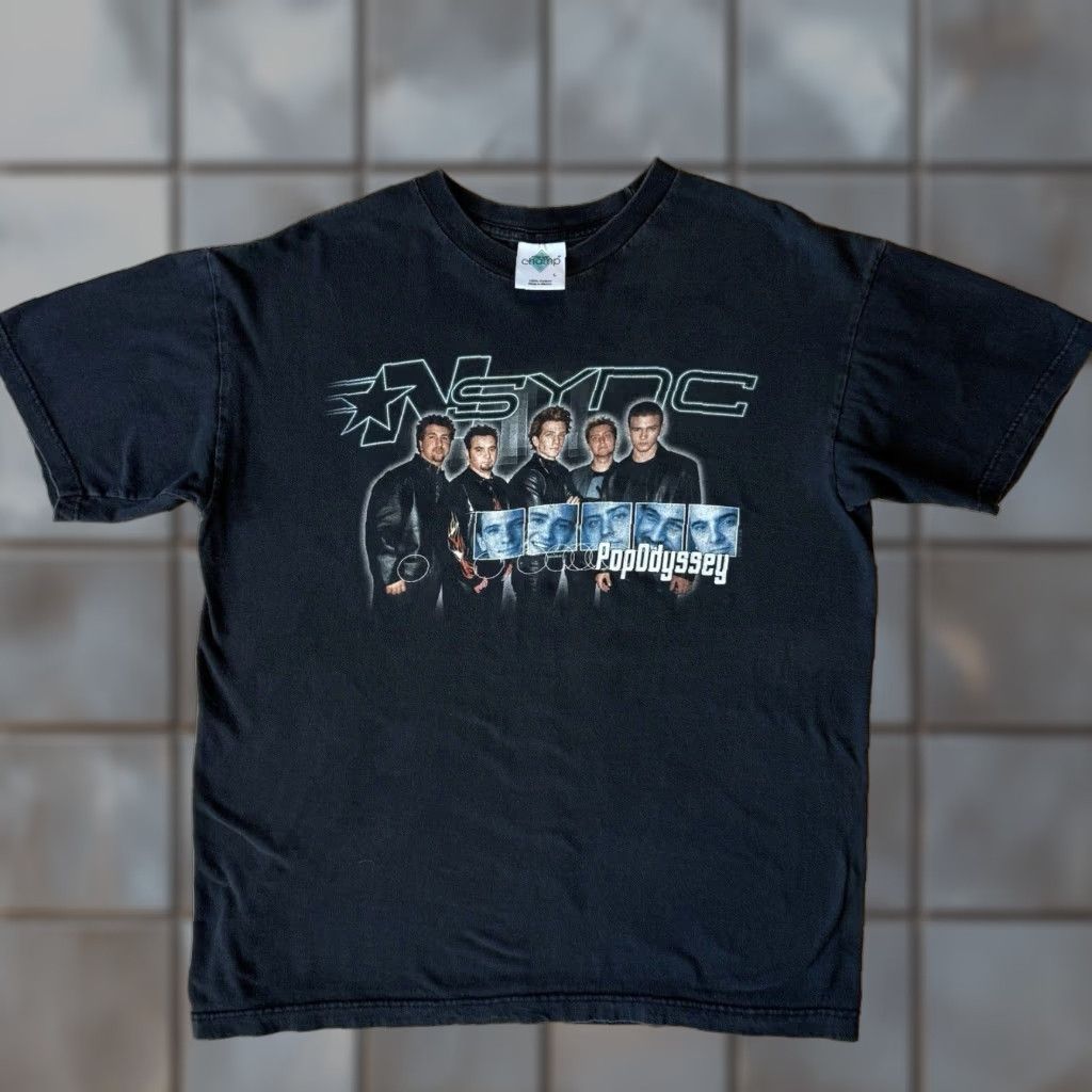 Vintage VINTAGE Nsync Pop Odyssey Shirt L Black Crew Neck Short Sleeve Logo Graphic Men 90s USA Music T-Shirt Limited Edition Size US L / EU 52-54 / 3 - 1 Thumbnail