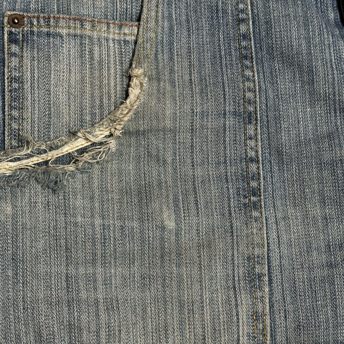 Other Vintage Baggy Distressed Blue Stripe Denim Jeans Size US 34 / EU 50 - 3 Thumbnail