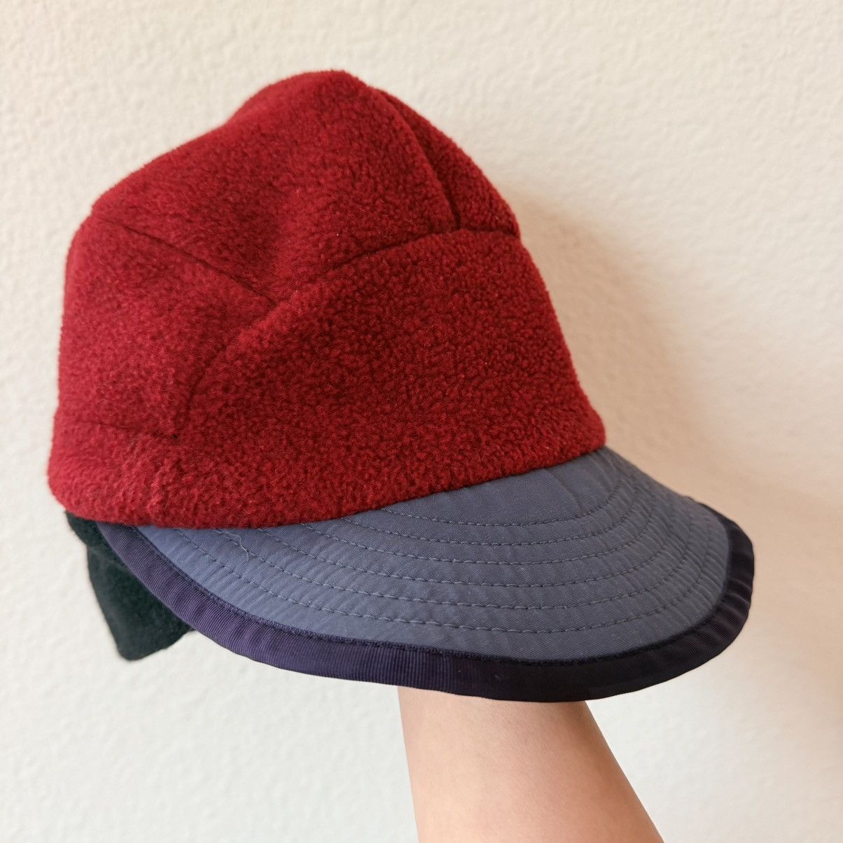 Patagonia Vintage 90s Patagonia Duckbill Synchilla Hat USA M Red Blue Size ONE SIZE - 6 Thumbnail