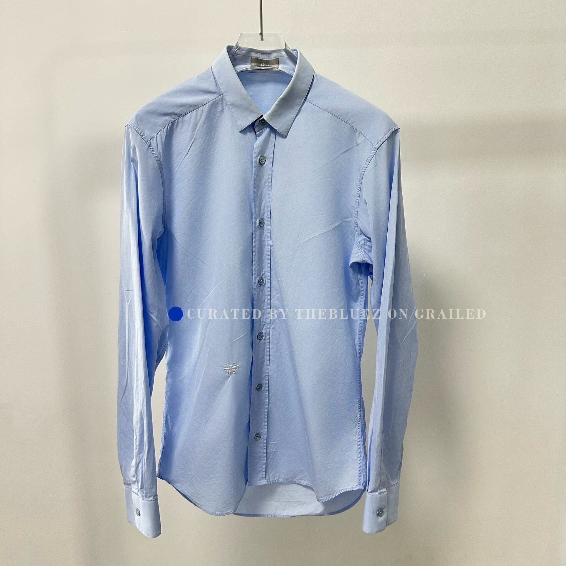 Dior Dior Sky Blue Bee Embroidery Shirt Size US M / EU 48-50 / 2 - 1 Thumbnail