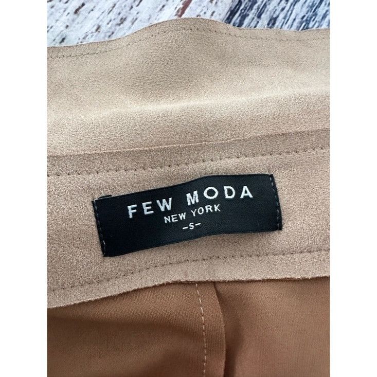 Other Few Moda Women’s Tan Long Faux Suede Trench Coat with Belt Size S / US 4 / IT 40 - 5 Thumbnail