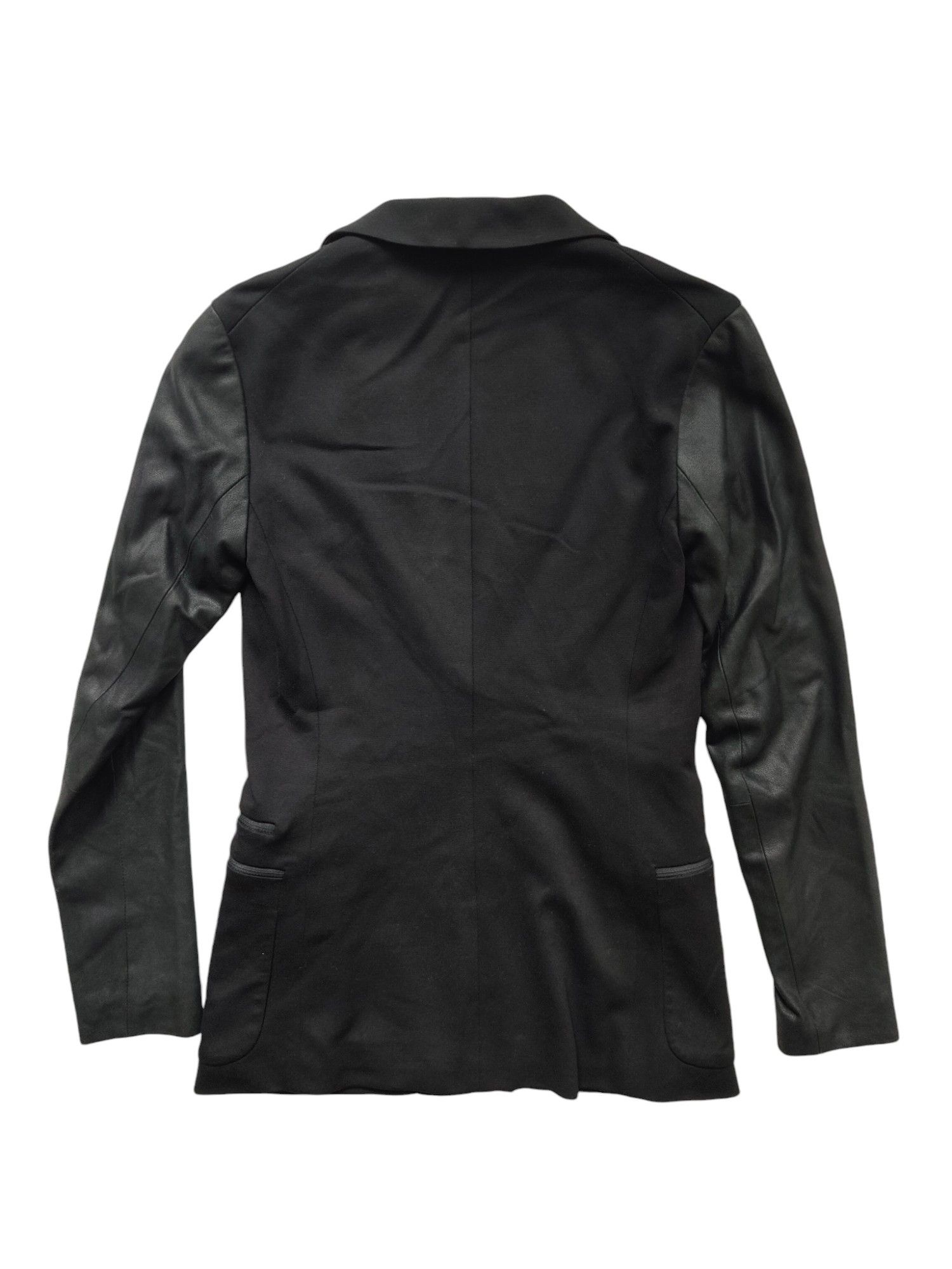 Theory Black Jacket With Goat Leather Sleeves Size XXS / US 00 / IT 34 - 2 Thumbnail