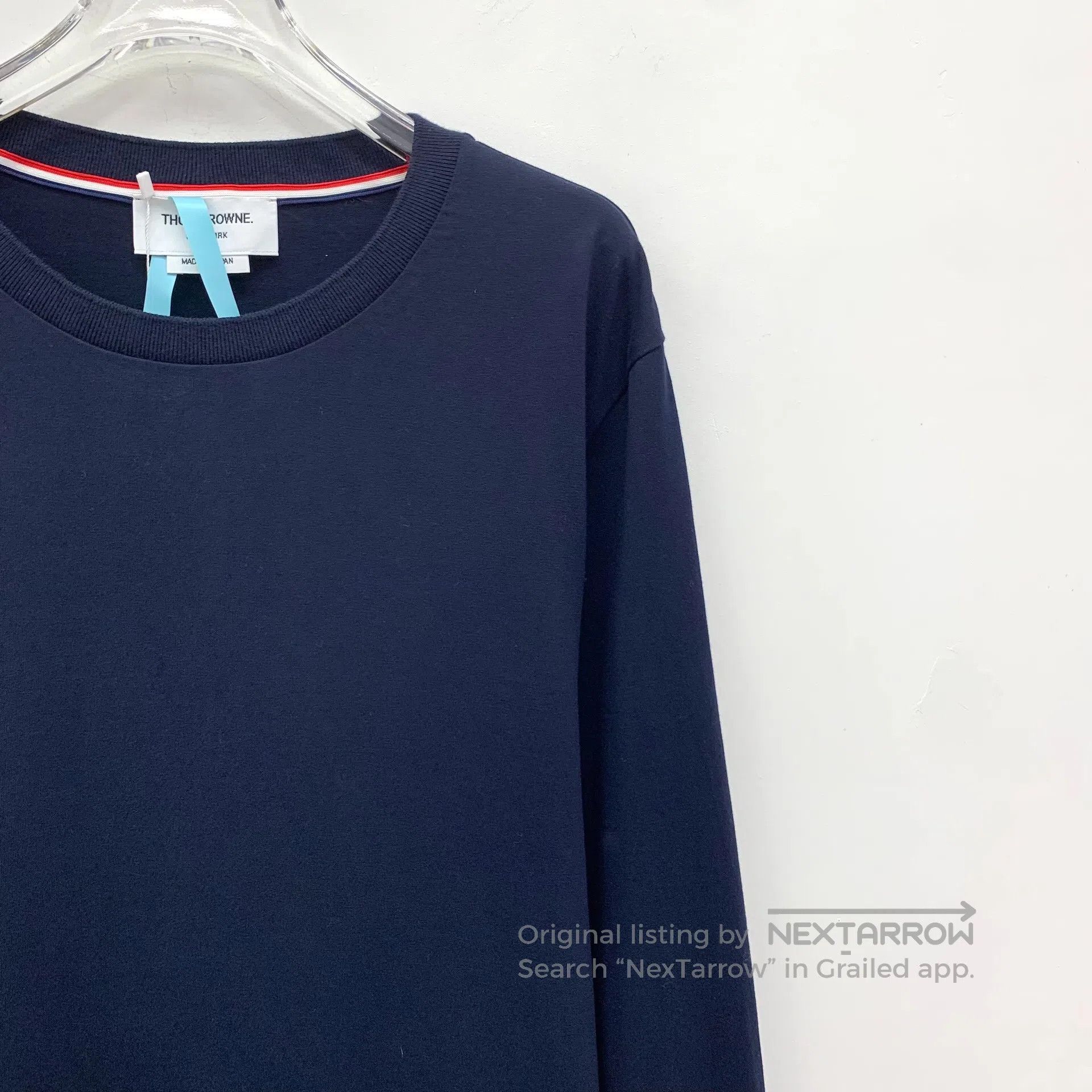 Thom Browne Thom Browne Dark blue cotton round neck long sleeve sweats Size US M / EU 48-50 / 2 - 3 Thumbnail