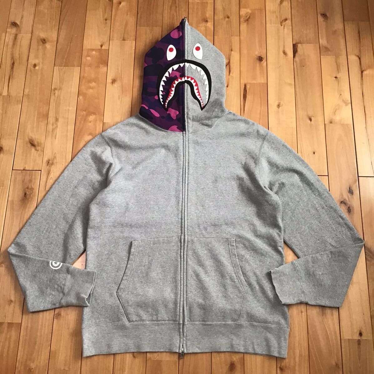 Bape 🔥3XL🔥 BAPE Purple camo x gray shark full zip hoodie Size US XXL / EU 58 / 5 - 1 Thumbnail