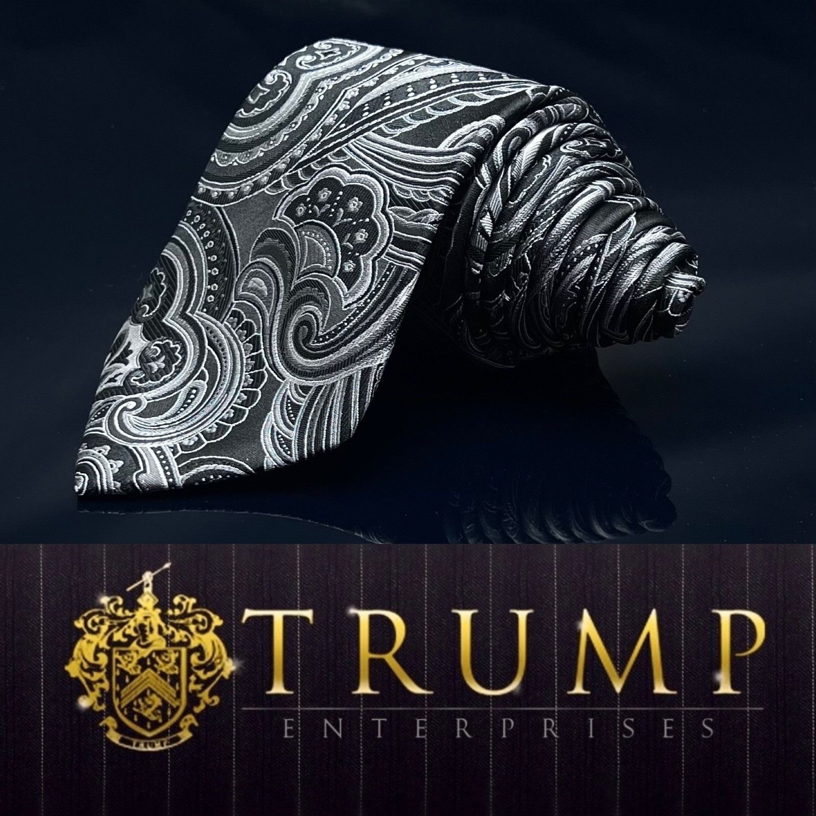 Donald Trump DONALD J. TRUMP MEN'S TIE BLACK/PAISLEY WIDTH: 3.50" LENGTH: Size ONE SIZE - 1 Thumbnail