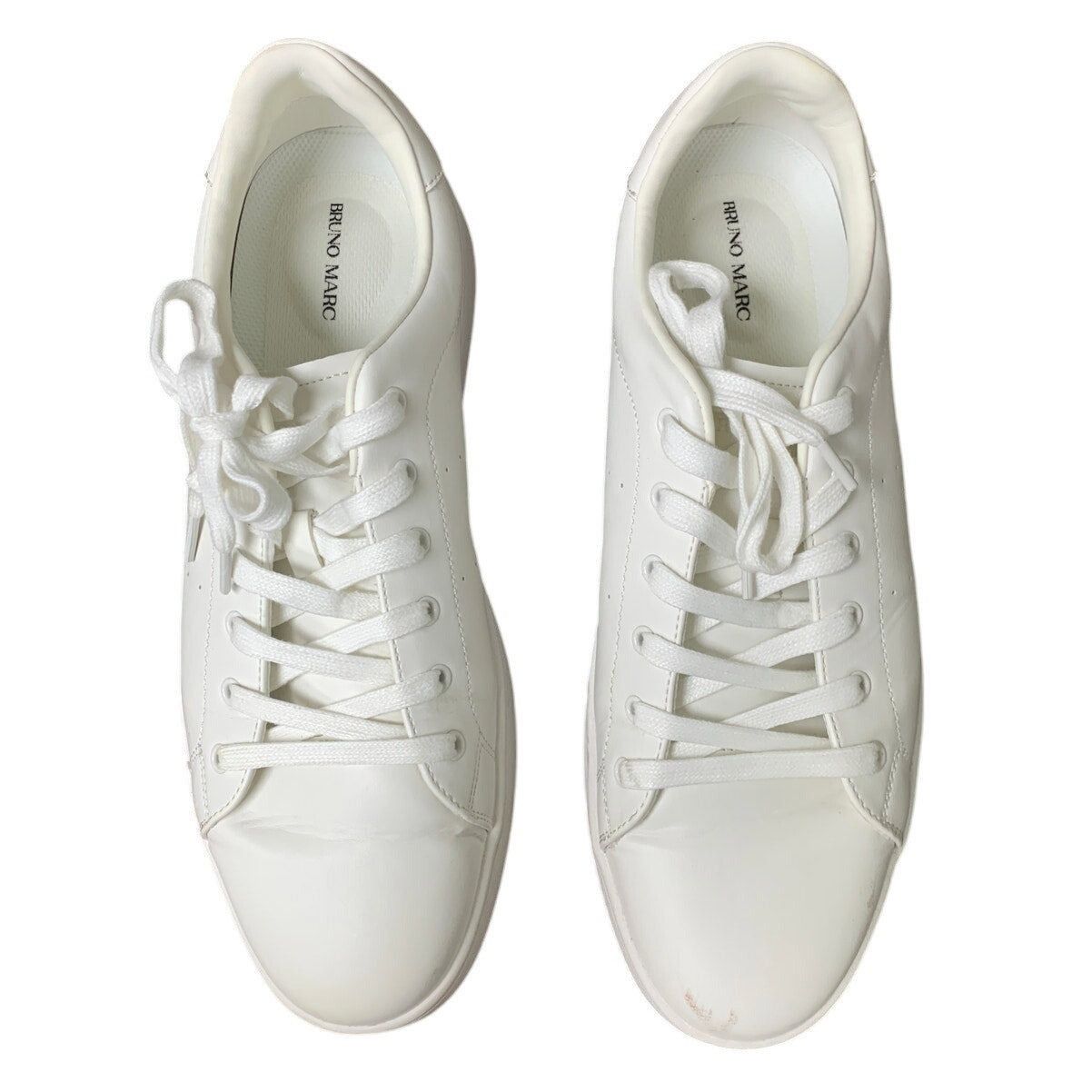 Other Bruno Marc Size 10.5 White Faux Leather Casual Sneakers Size US 10.5 / EU 43-44 - 4 Thumbnail