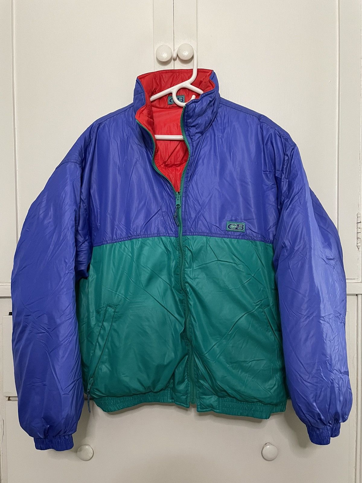 image of Vintage 80’S/90’S Cb Sports Reversible Puffer Ski Jacket in Red, Men's (Size 2XL)