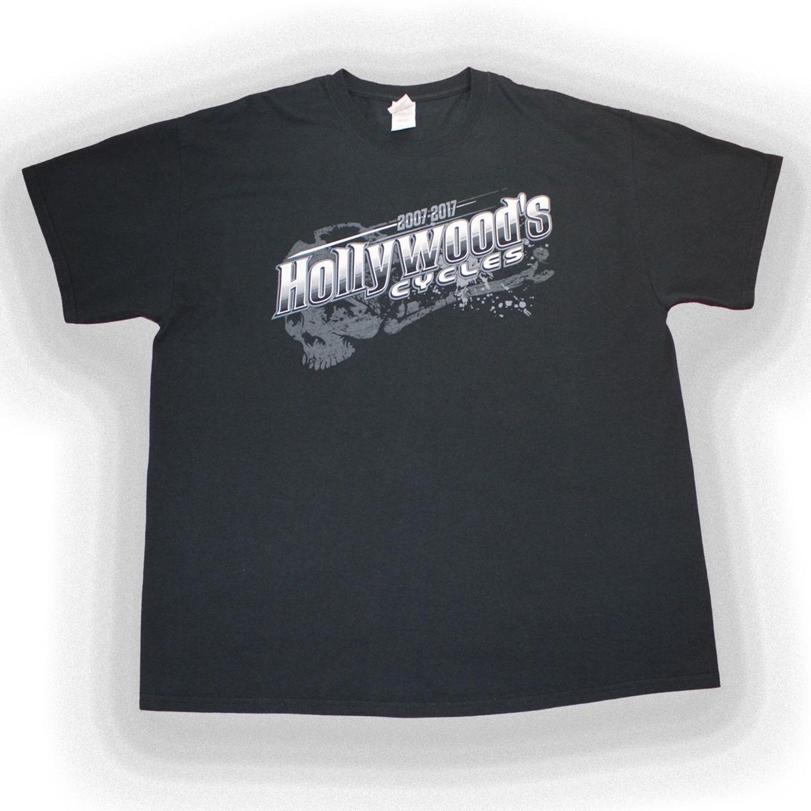 Vintage Y2K Black Skull Hollywood Motorcycles graphic tee Size US XL / EU 56 / 4 - 2 Thumbnail